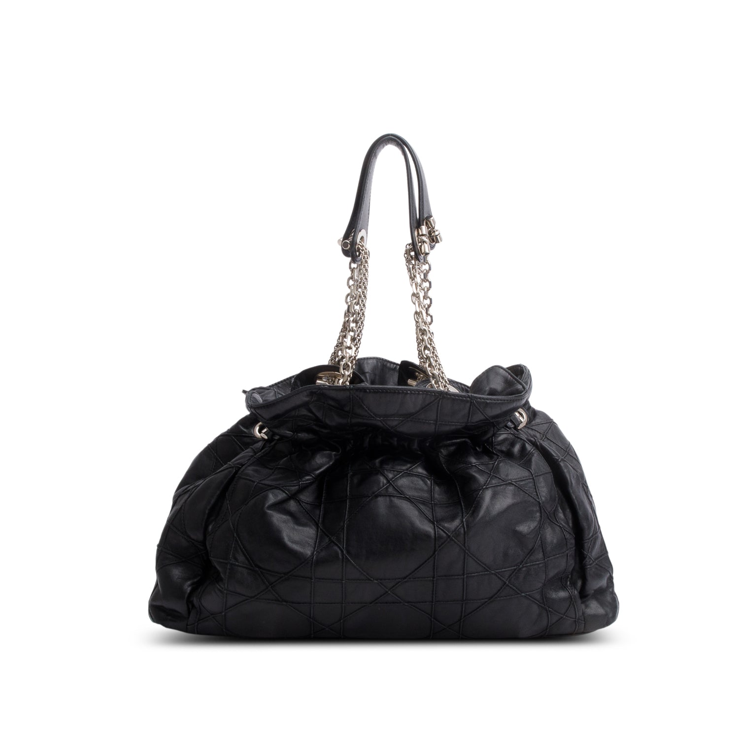 Christian Dior Black Lambskin Cannage Medium Le Trente Tote