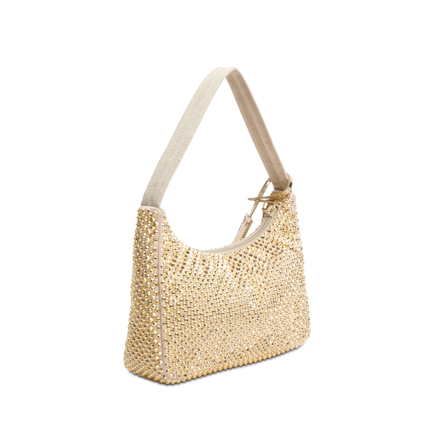 Prada Gold Satin Crystal Mini Re-Edition 2000 Bag