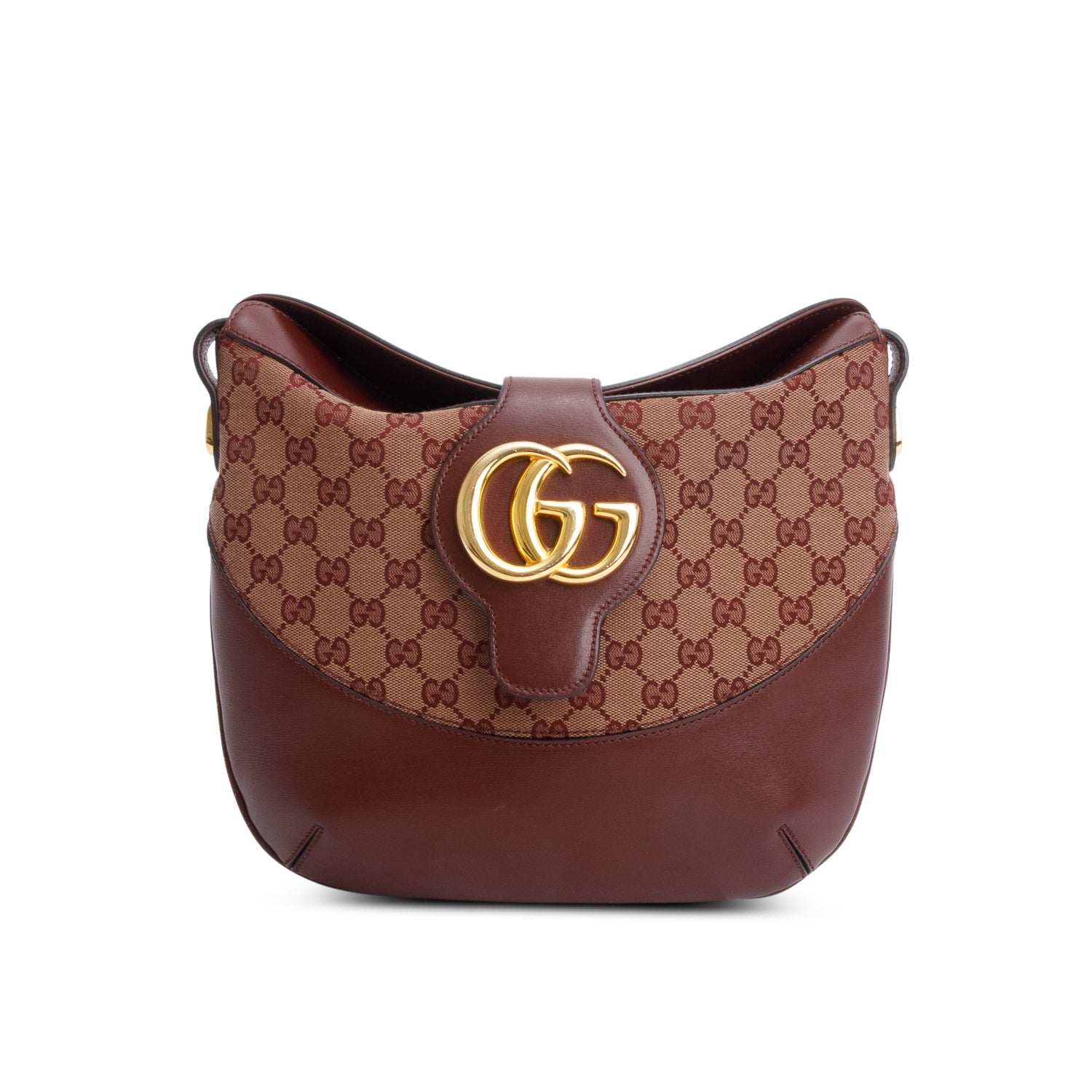 Gucci Burgundy GG Monogram Calfskin Medium Arli Shoulder Bag