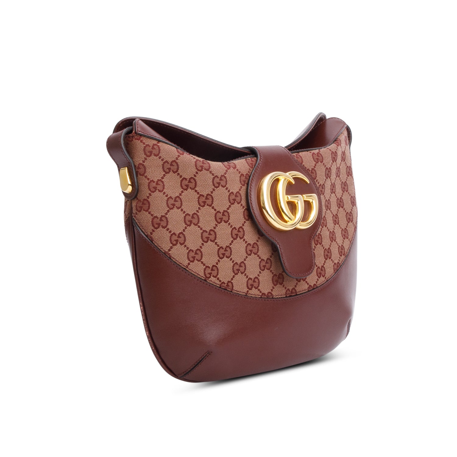 Gucci Burgundy GG Monogram Calfskin Medium Arli Shoulder Bag