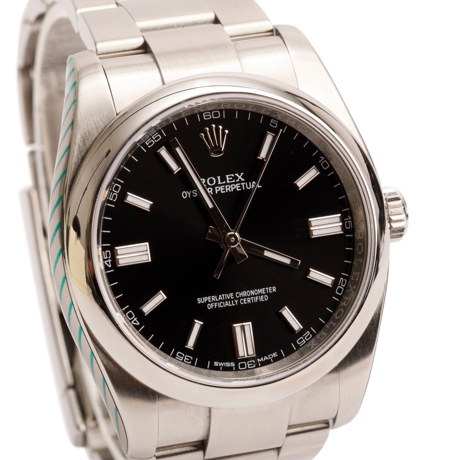 Rolex Stainless Steel Oyster Perpetual 36 MM Watch Black Dial 116000 w/ Box & Papers