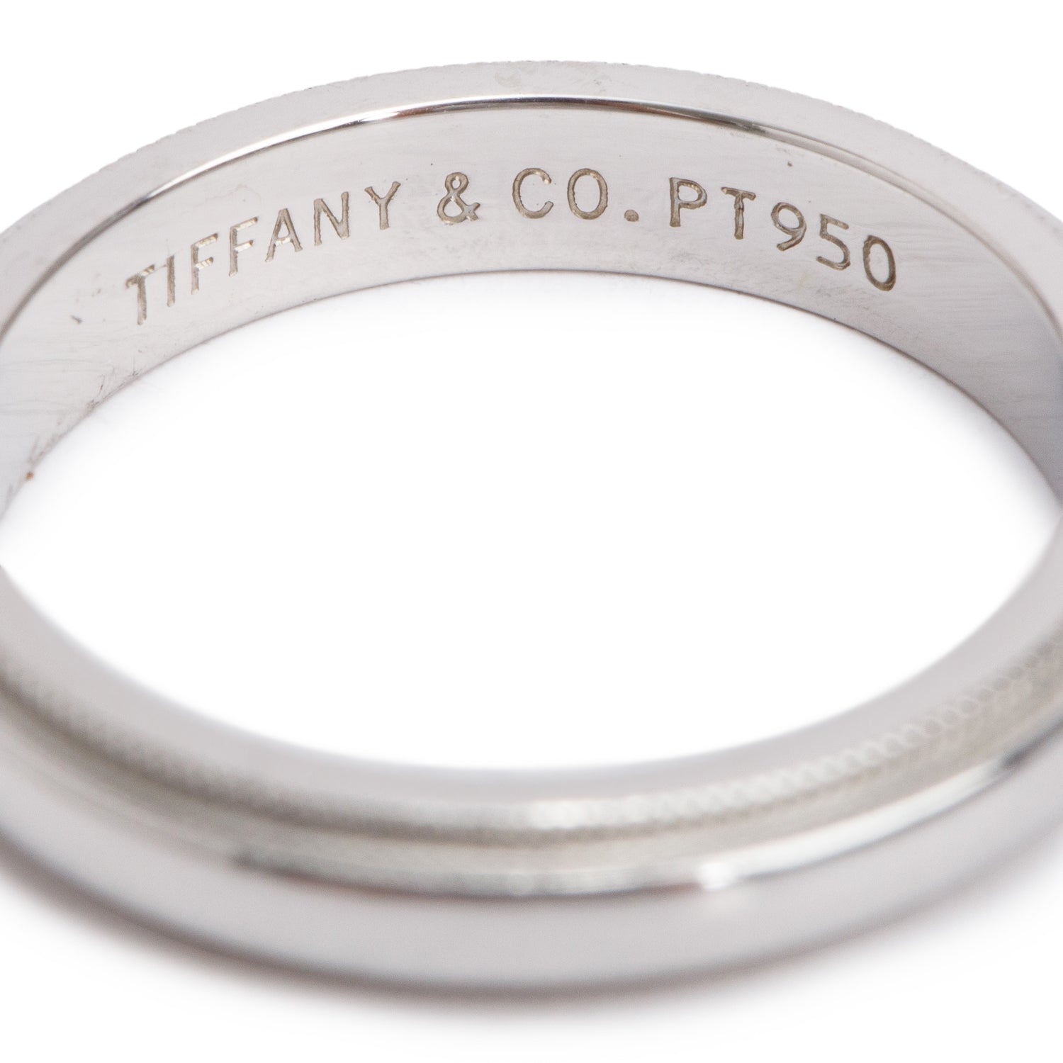 Tiffany & Co. Platinum Together Milgrain 3 MM Wedding Band Ring, Size 4.5
