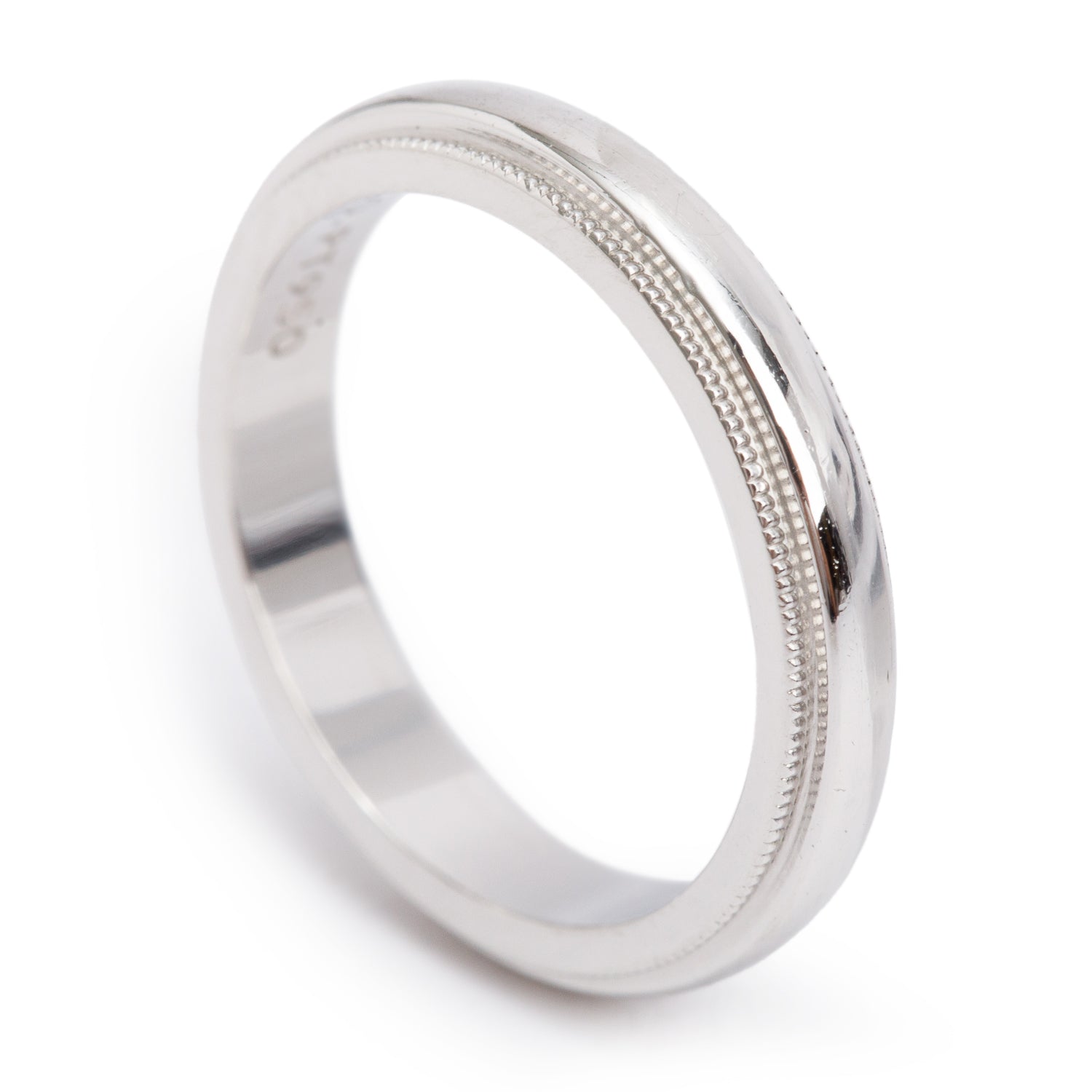 Tiffany & Co. Platinum Together Milgrain 3 MM Wedding Band Ring, Size 4.5