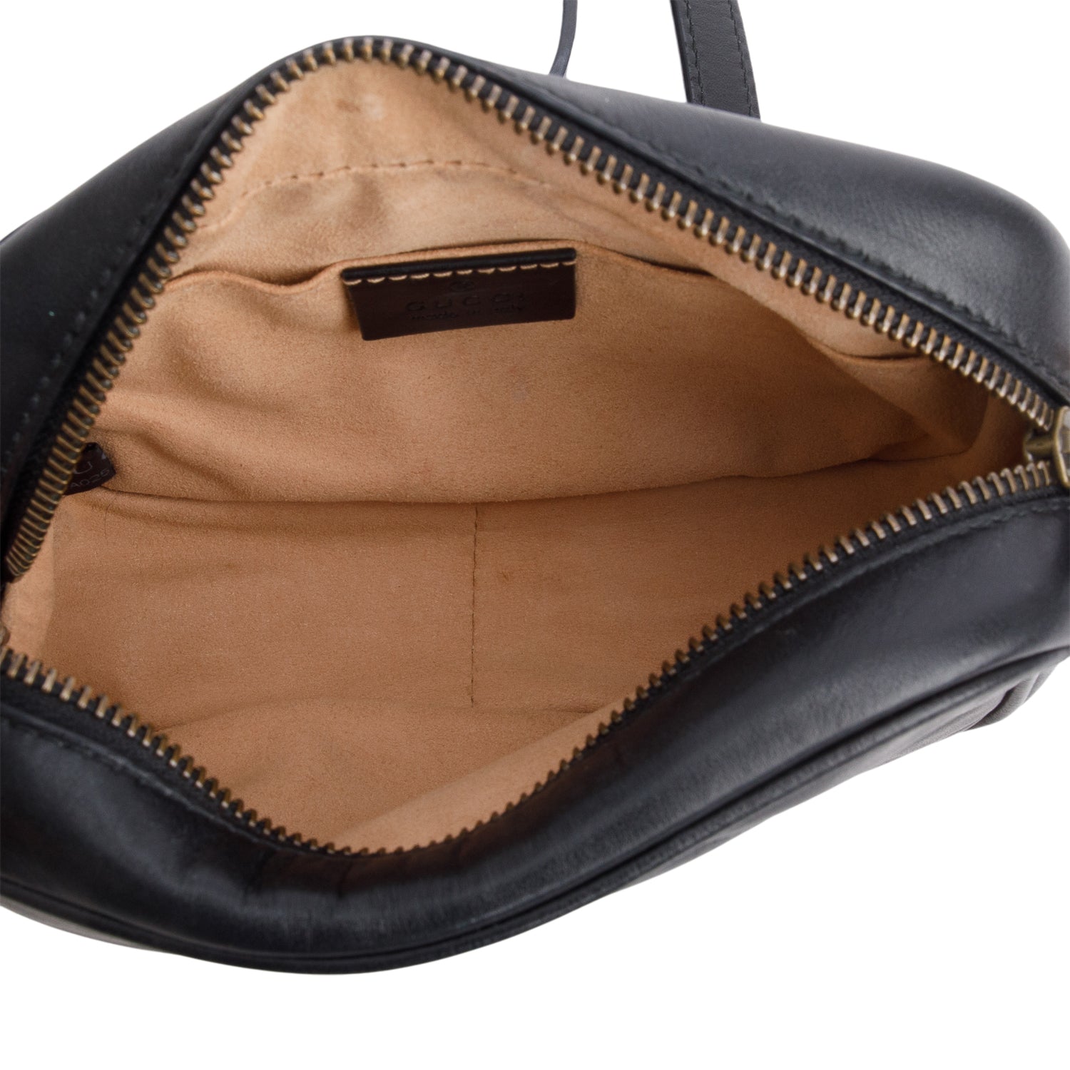 Gucci Black Calfskin Matelasse Mini GG Marmont Chain Shoulder Bag