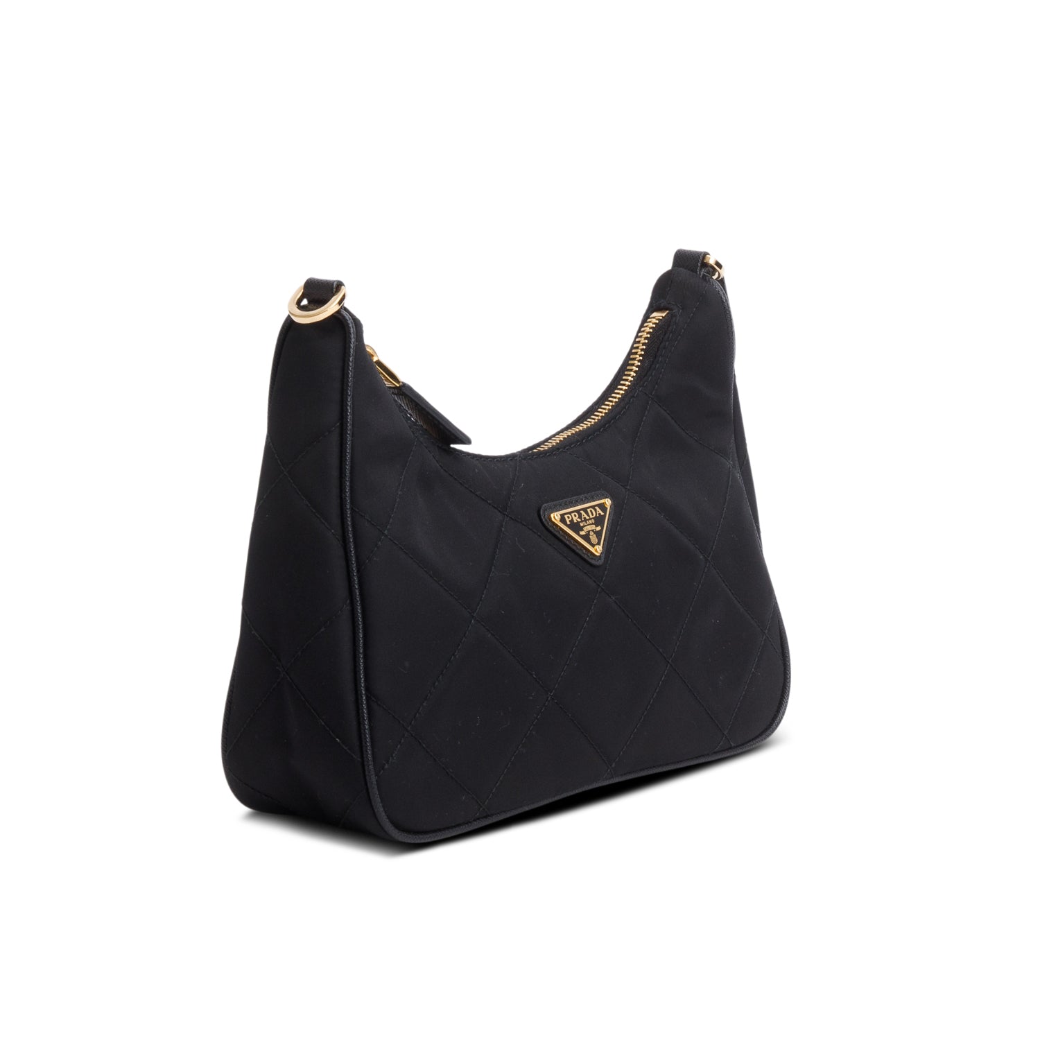 Prada Black Re-Nylon Quilted Re-Edition 1995 Chaine Shoulder Bag