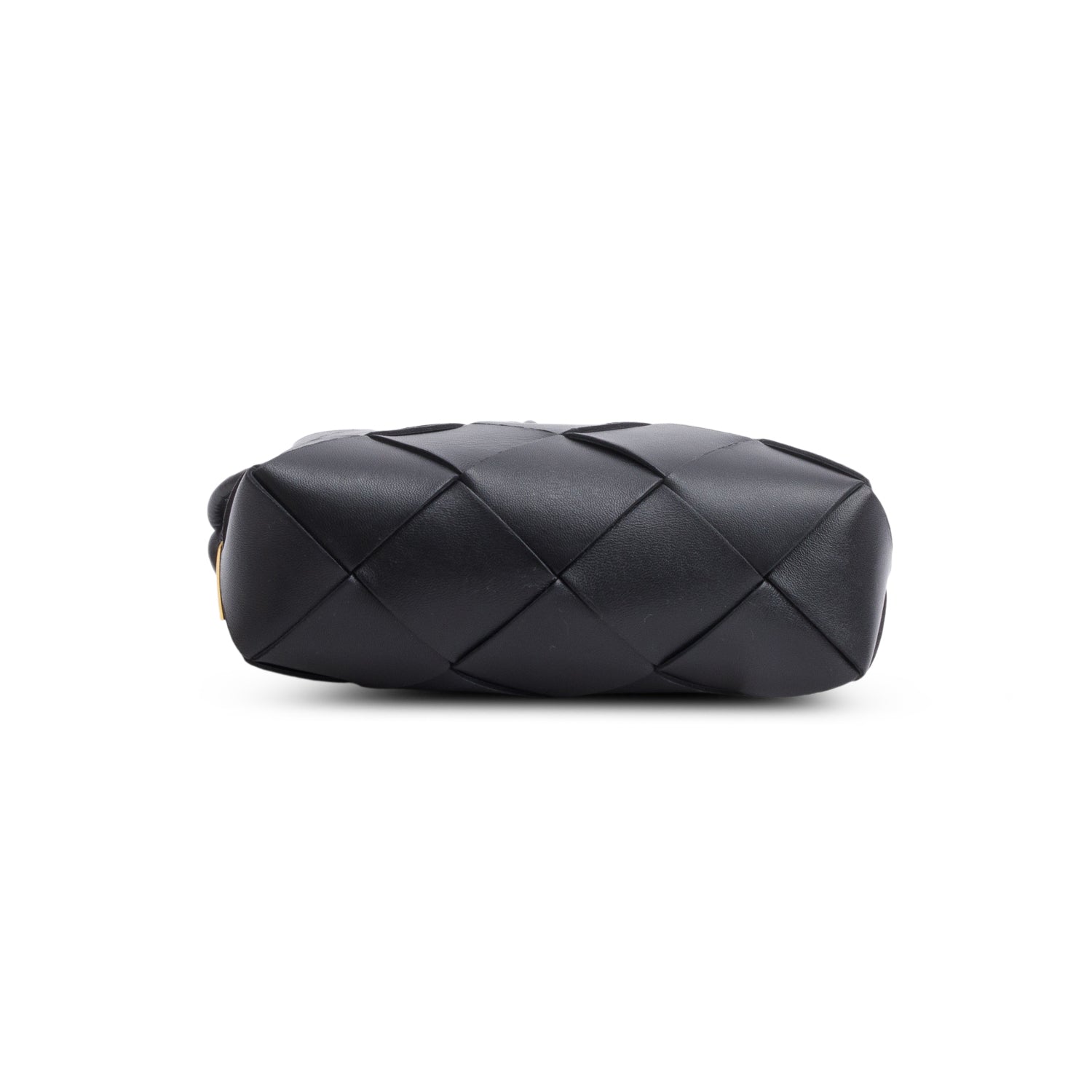 Bottega Veneta Black Lambskin Maxi Intrecciato Small Cassette Camera Bag