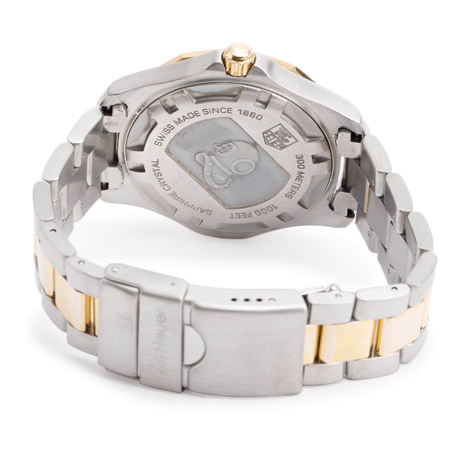 Tag Heuer Two-Tone Stainless Steel Aquaracer 39 MM Watch Blue Dial WAB1120 w/ Box & Papers