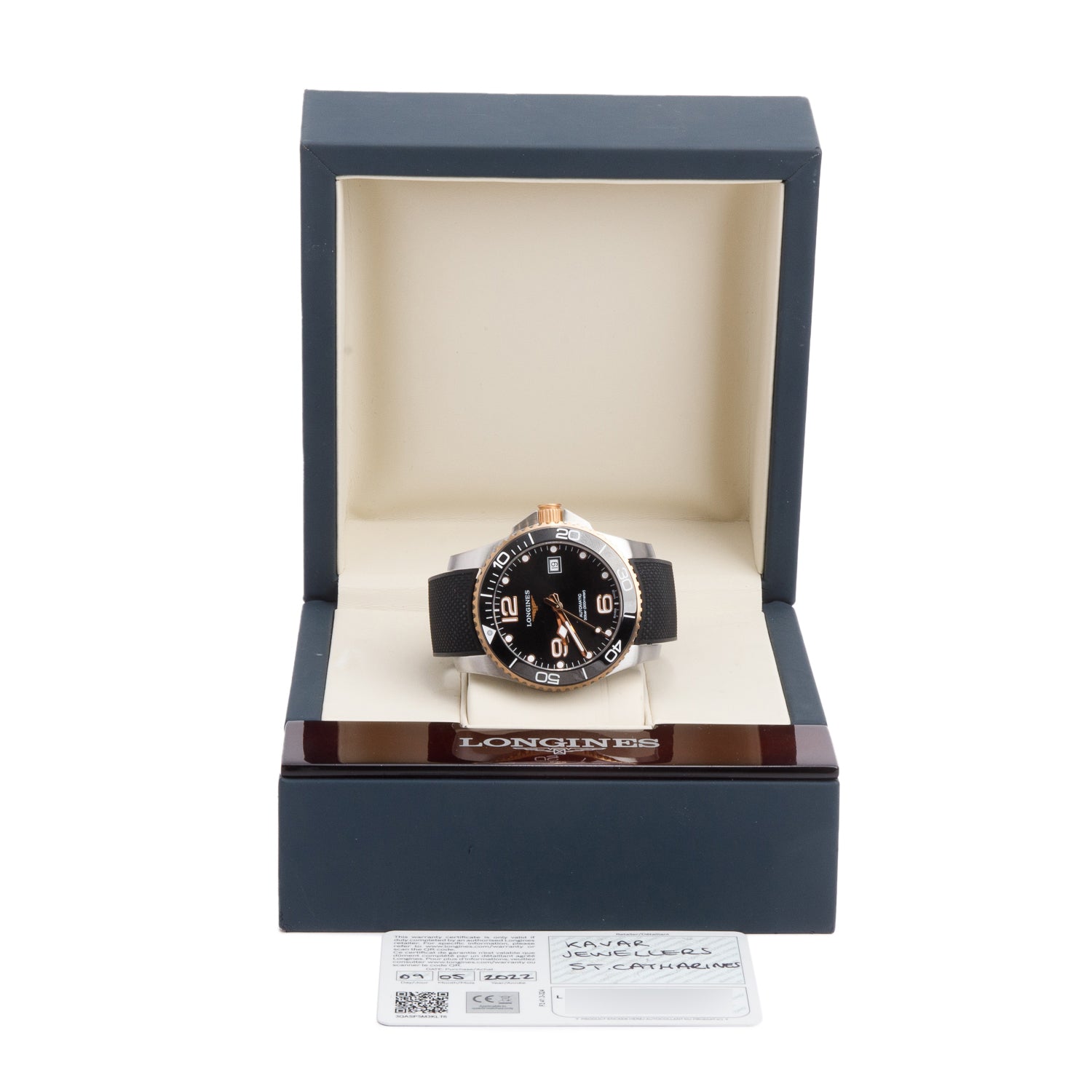 Longines 2022 Stainless Steel & Black Ceramic HydroConquest 41 MM Automatic Watch w/ Box & Papers