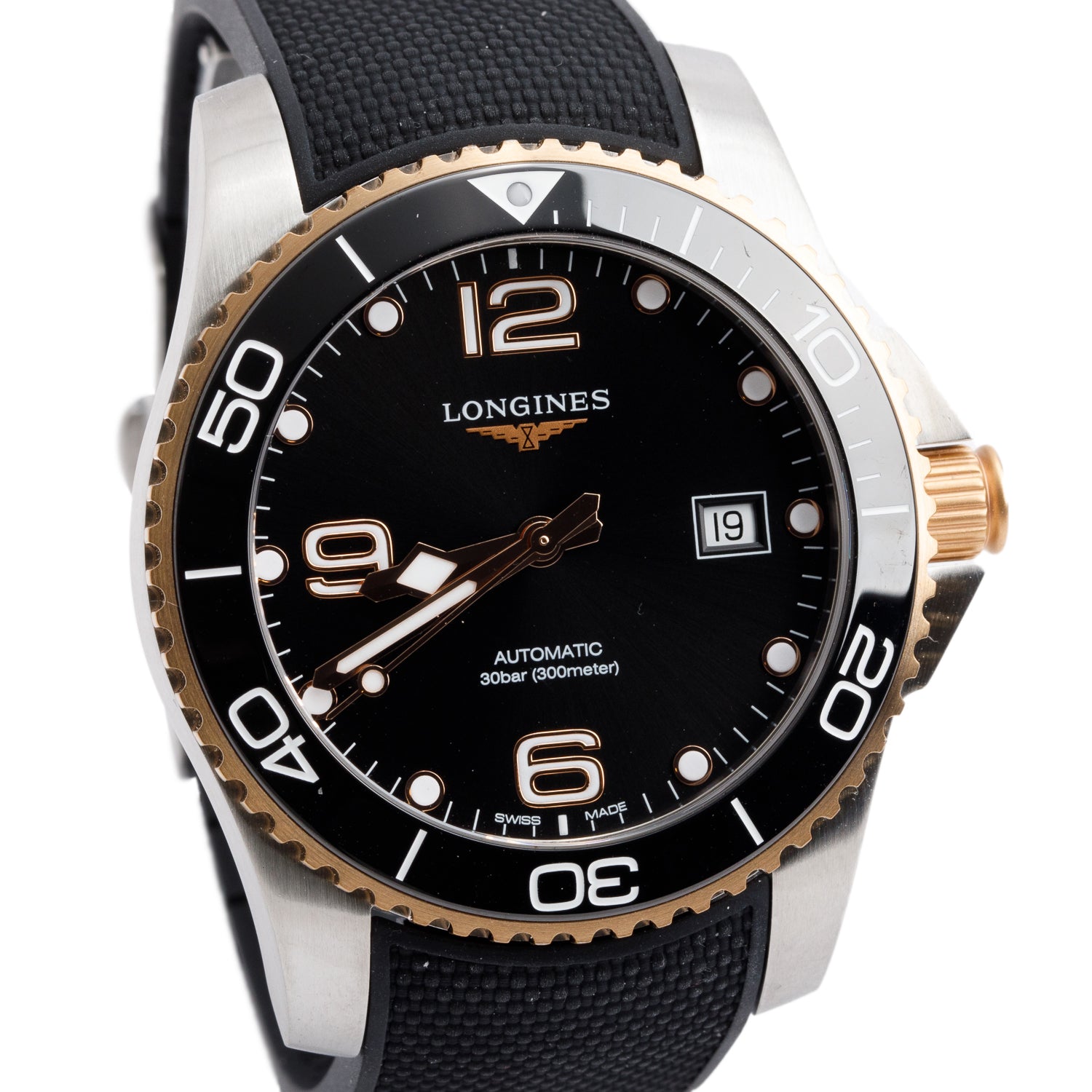 Longines 2022 Stainless Steel & Black Ceramic HydroConquest 41 MM Automatic Watch w/ Box & Papers