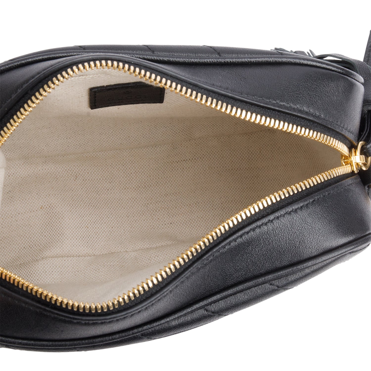 Gucci Black Calfskin Diagonal Stitched Small Blondie Shoulder Bag w/ Box