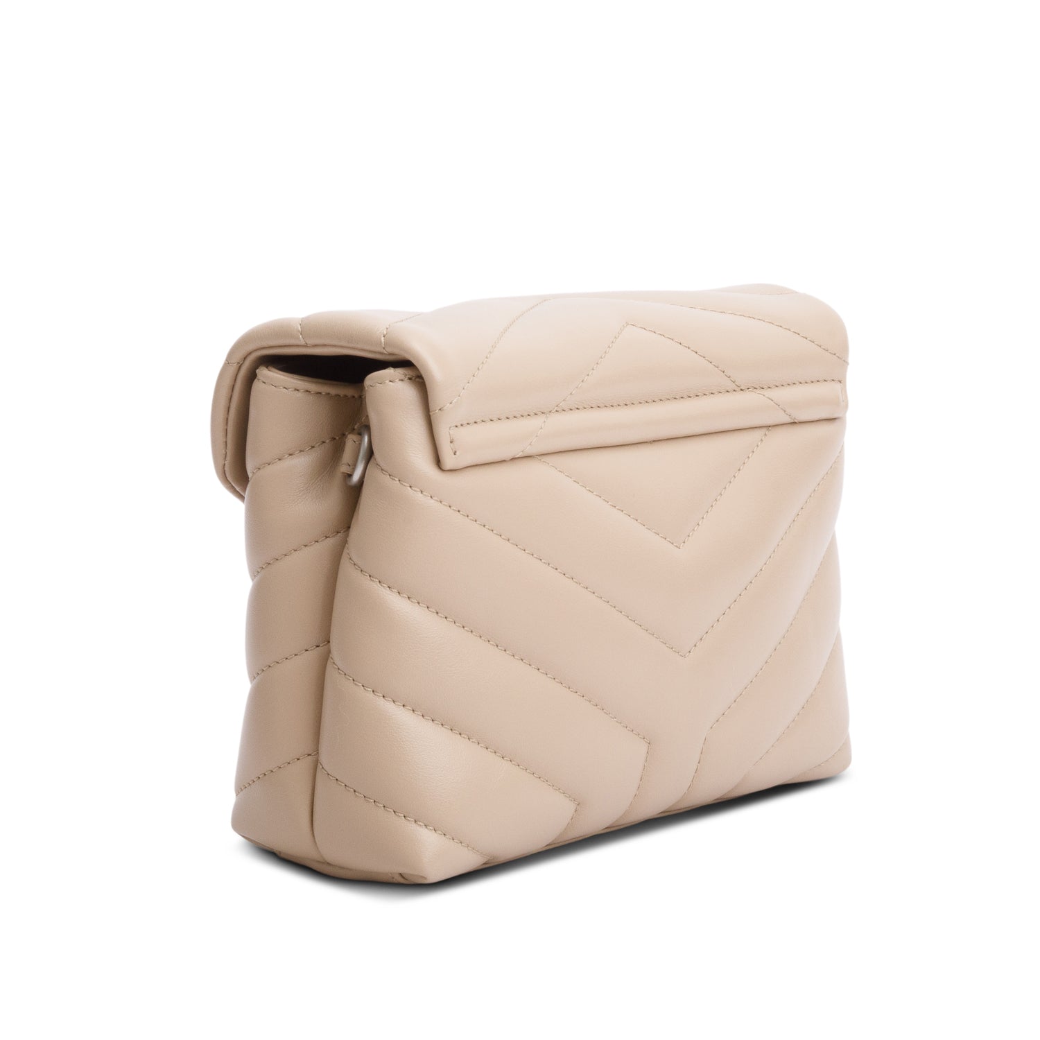 Saint Laurent Beige Monogram Matelasse Toy Loulou Crossbody Bag