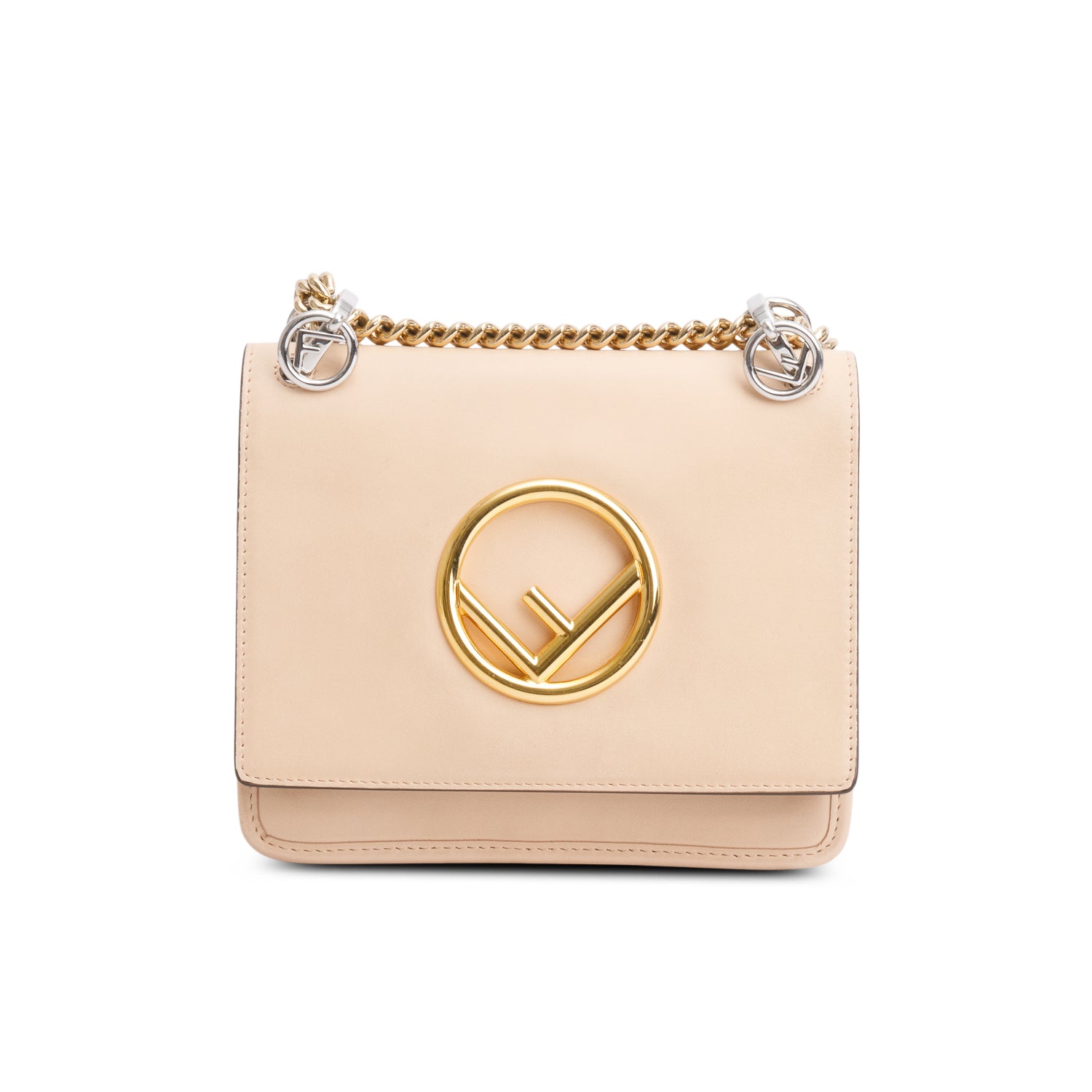 Fendi Beige Vitello Century Opaco F is Fendi Small Kan I Shoulder Bag