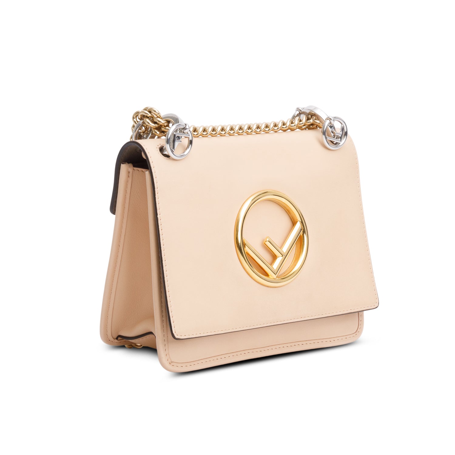 Fendi Beige Vitello Century Opaco F is Fendi Small Kan I Shoulder Bag