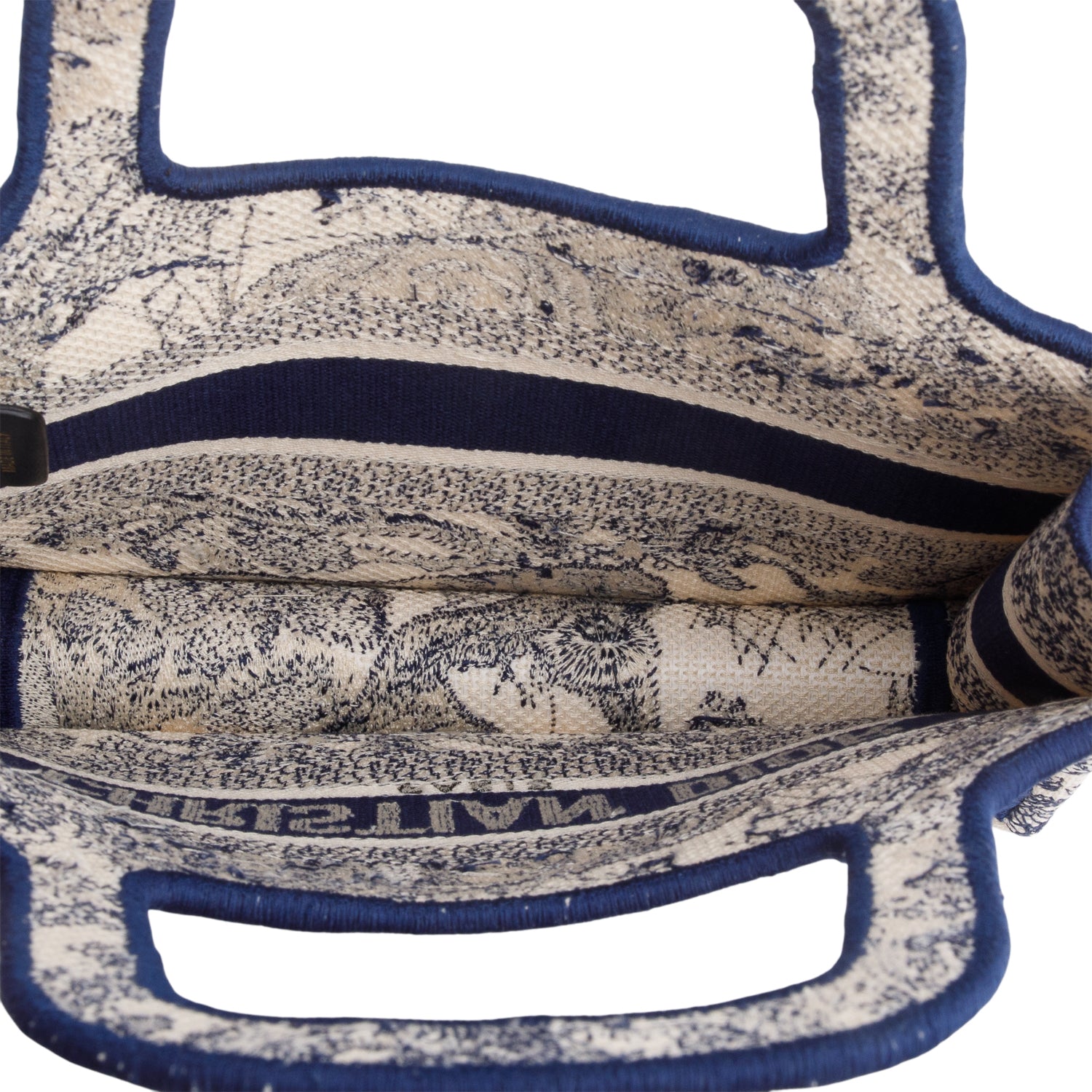 Christian Dior 2020 Blue Canvas Embroidered Mini Dioriviera Toile De Jouy Book Tote