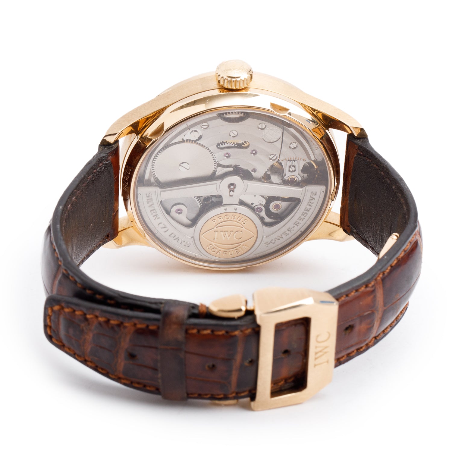 IWC 18k Rose Gold Portugieser 42 MM Automatic Watch White Dial IW500101 w/ Box & Papers