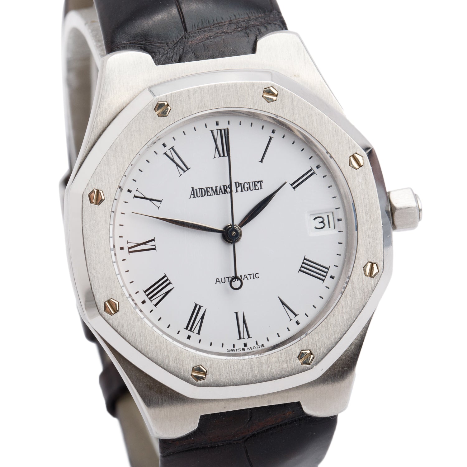 Audemars Piguet Stainless Steel Royal Oak Cuir 36 MM Automatic Watch w/ Box