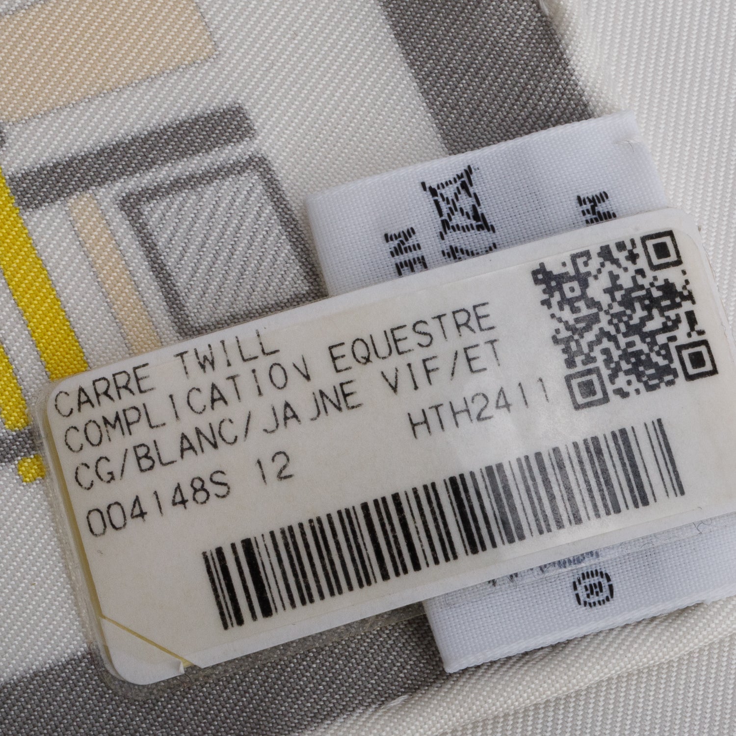 Hermes White 'Complication Equestre' Silk Scarf 90 w/ Box