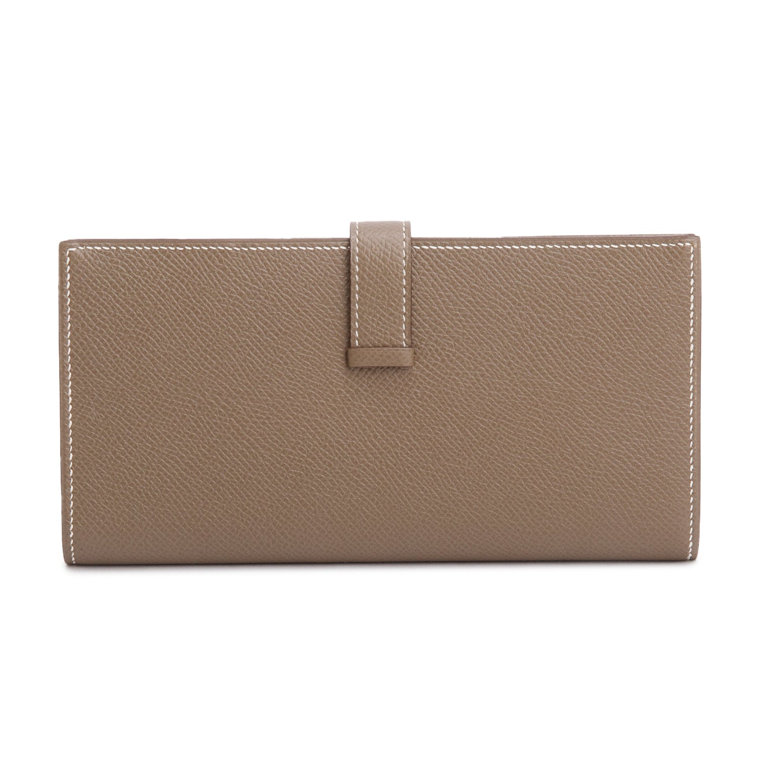 Hermes Etoupe Epsom Leather Bearn Gusset Wallet