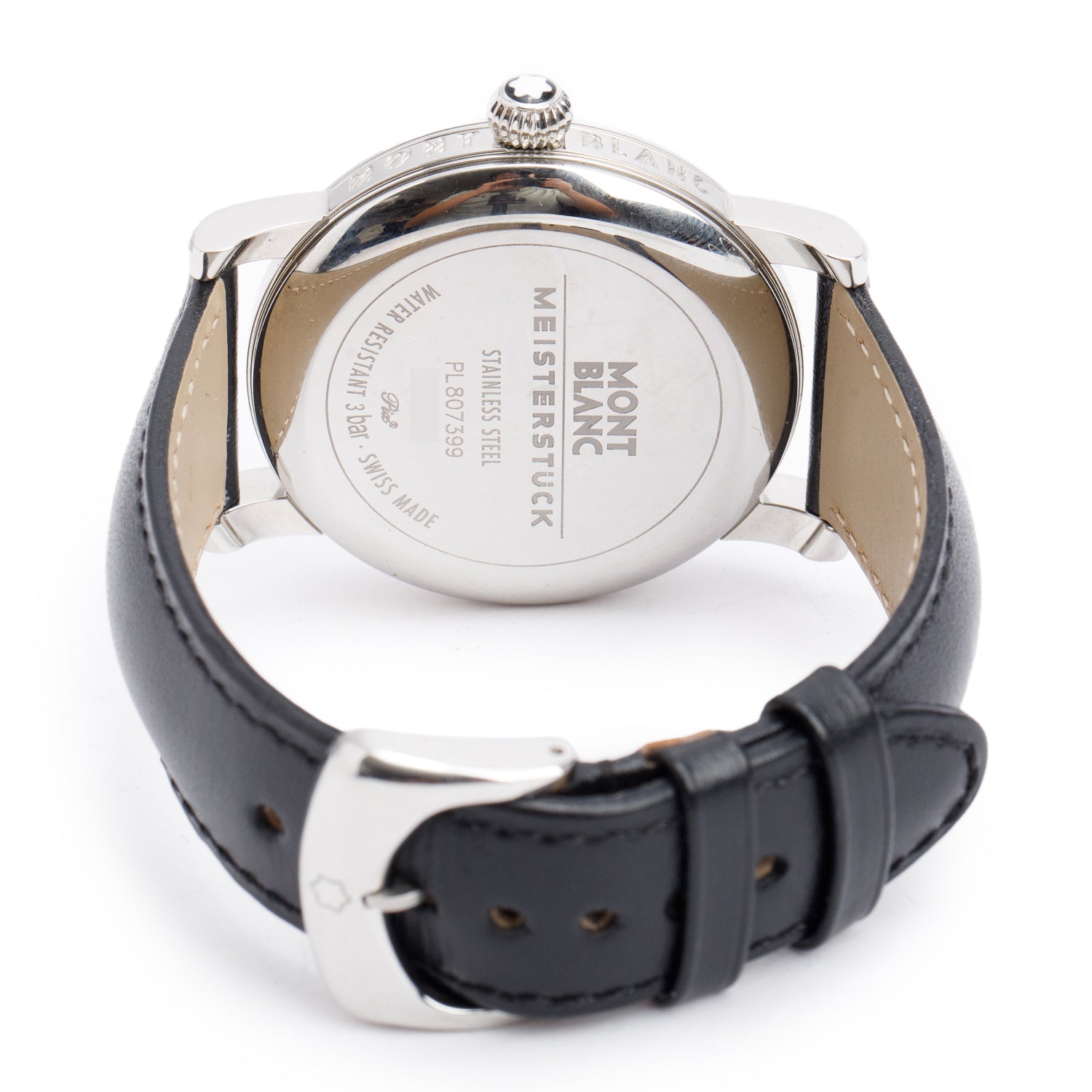 Montblanc Stainless Steel Meisterstuck Star Date 40 MM Quartz Watch Black Dial 7072 w/ Box