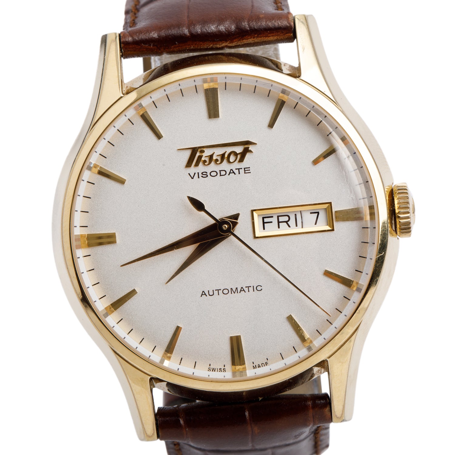 Tissot Gold-Plated Stainless Steel Heritage Visodate 40 MM Automatic Watch w/ Box & Papers
