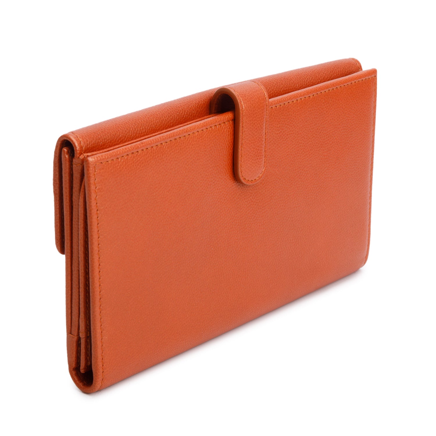 Chanel Orange Caviar Long Flap Wallet