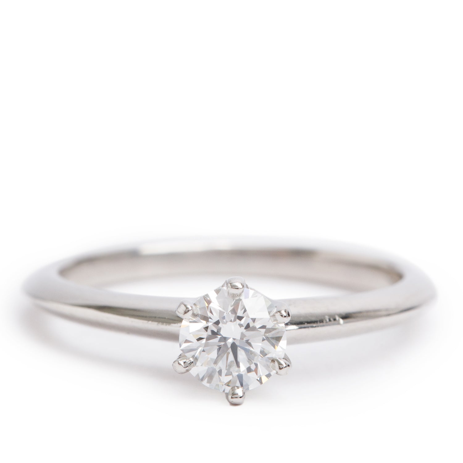Tiffany & Co. Platinum 0.44 ct. Diamond Solitaire Engagement Ring, Size 6 w/ Box