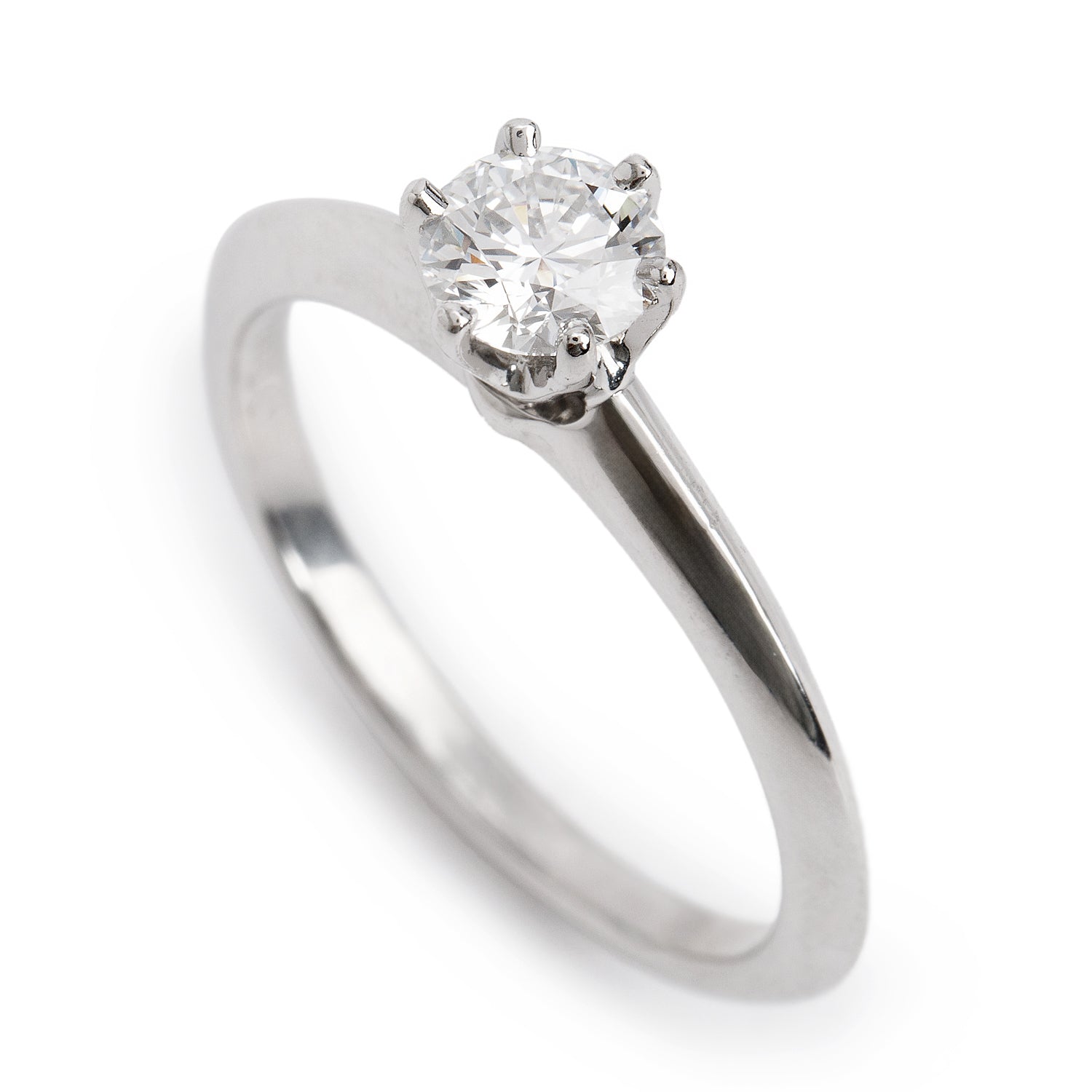 Tiffany & Co. Platinum 0.44 ct. Diamond Solitaire Engagement Ring, Size 6 w/ Box