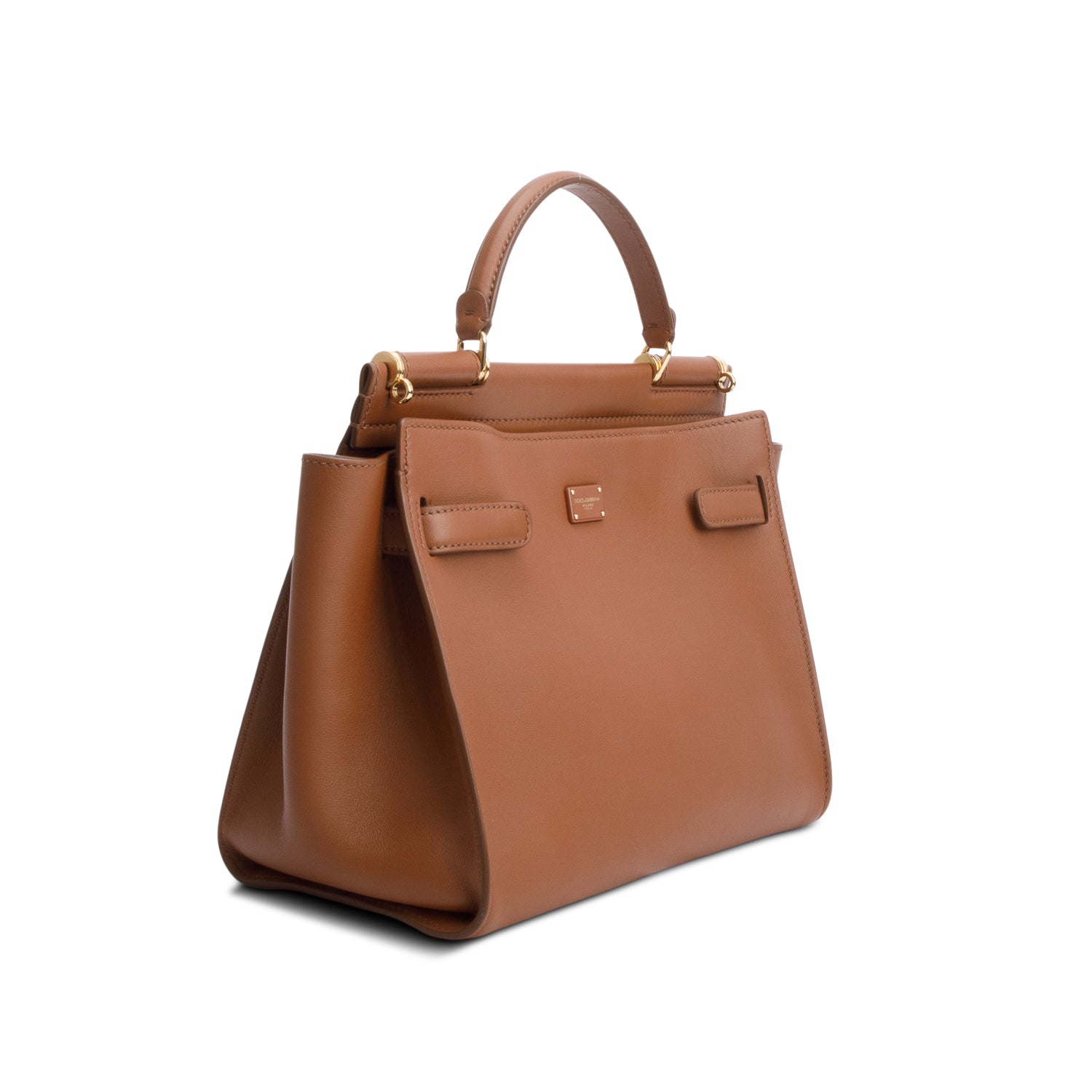 Dolce & Gabbana Brown Calfskin Medium Sicily 62 Soft Bag w/ Straps