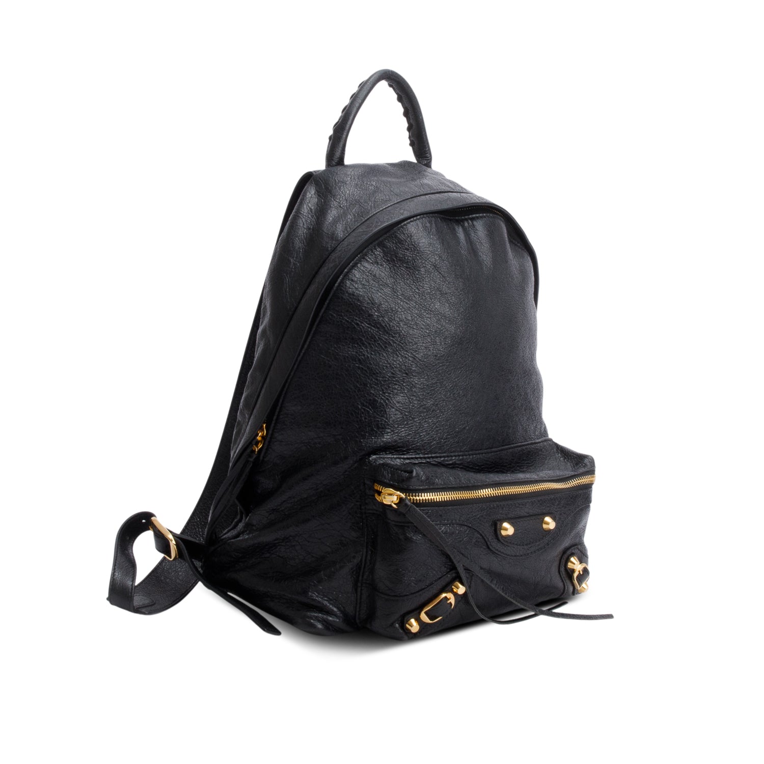 Balenciaga Black Agneau Classic City Backpack