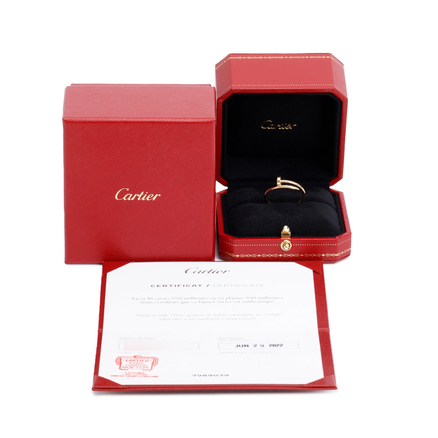 Cartier 2022 18k Yellow Gold Juste Un Clou Ring, Small Model, Size 60 9 w/ Box & Certificate