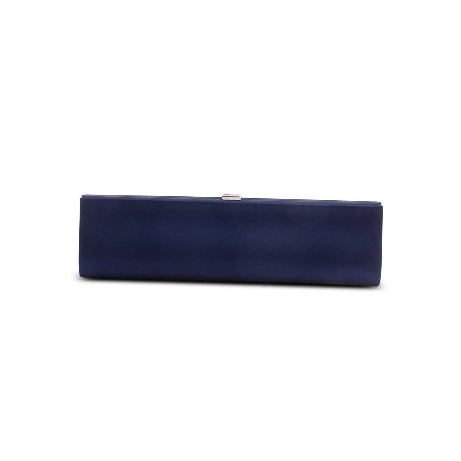 Roger Viver Navy Satin Crystal Long Night Tube Clutch
