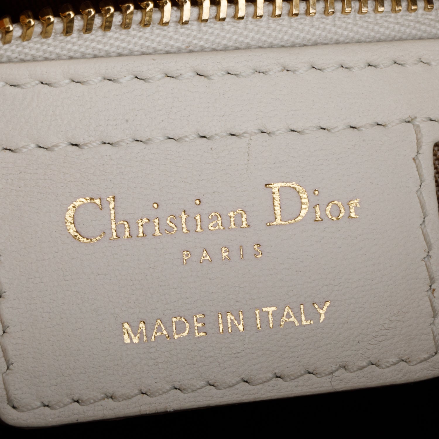 Christian Dior White Cannage Lambskin Leather Medium Lady Dior Bag w/ Strap & Box