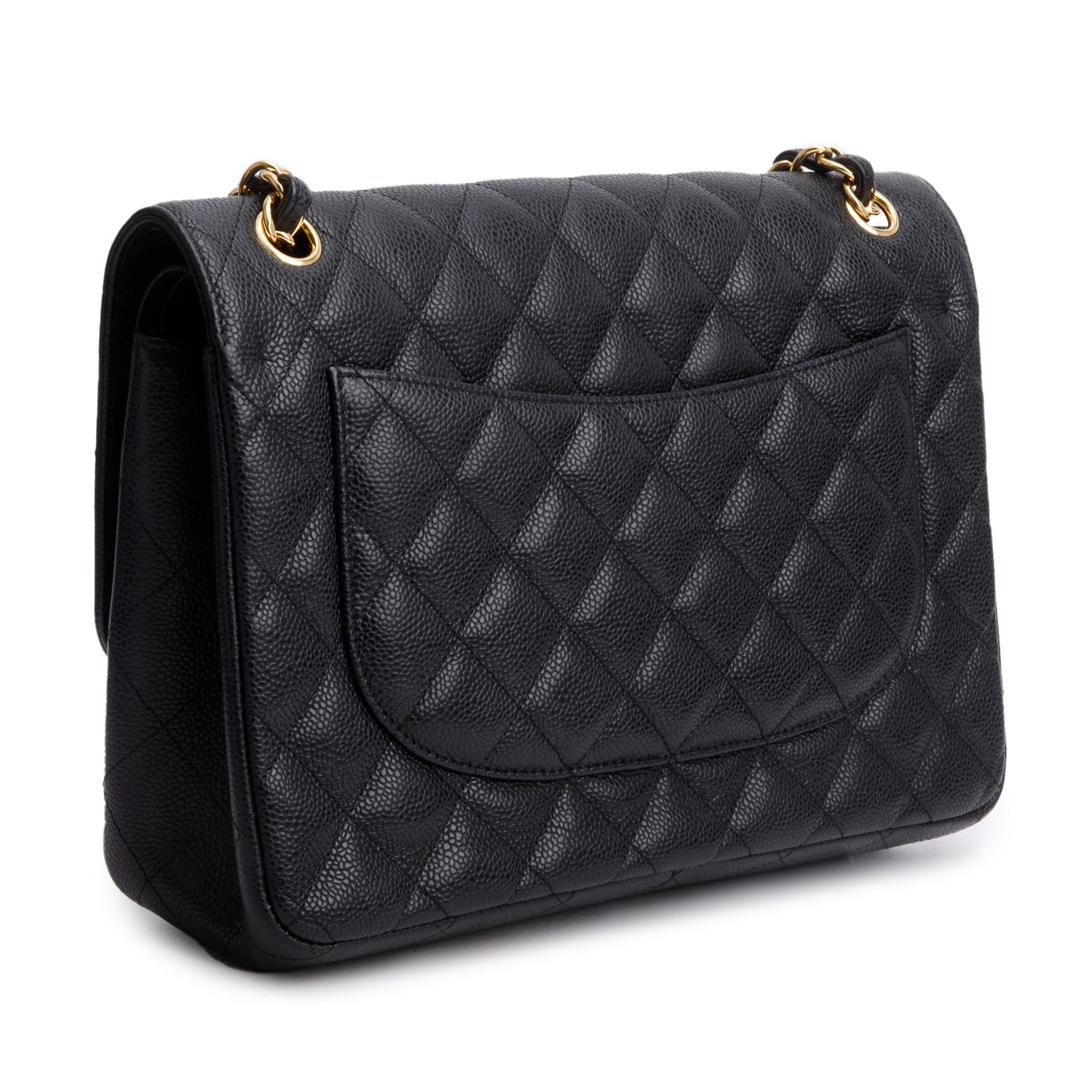 Chanel Black Caviar Jumbo Classic Double Flap Bag w/ Box & Authenticity Card