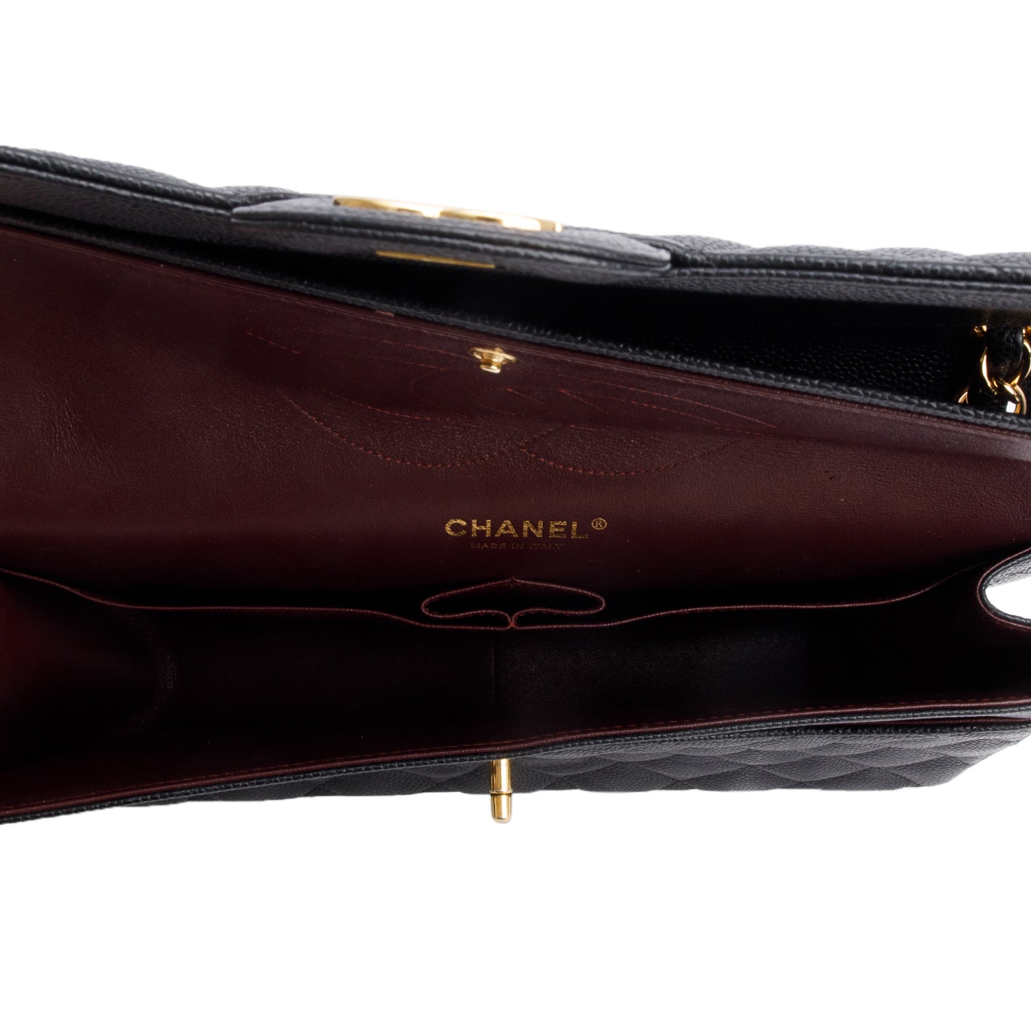 Chanel Black Caviar Jumbo Classic Double Flap Bag w/ Box & Authenticity Card