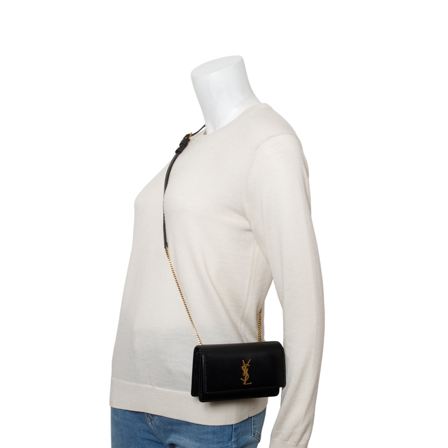 Saint Laurent 2022 Black Leather Baby Sunset Belt Bag w/ Box