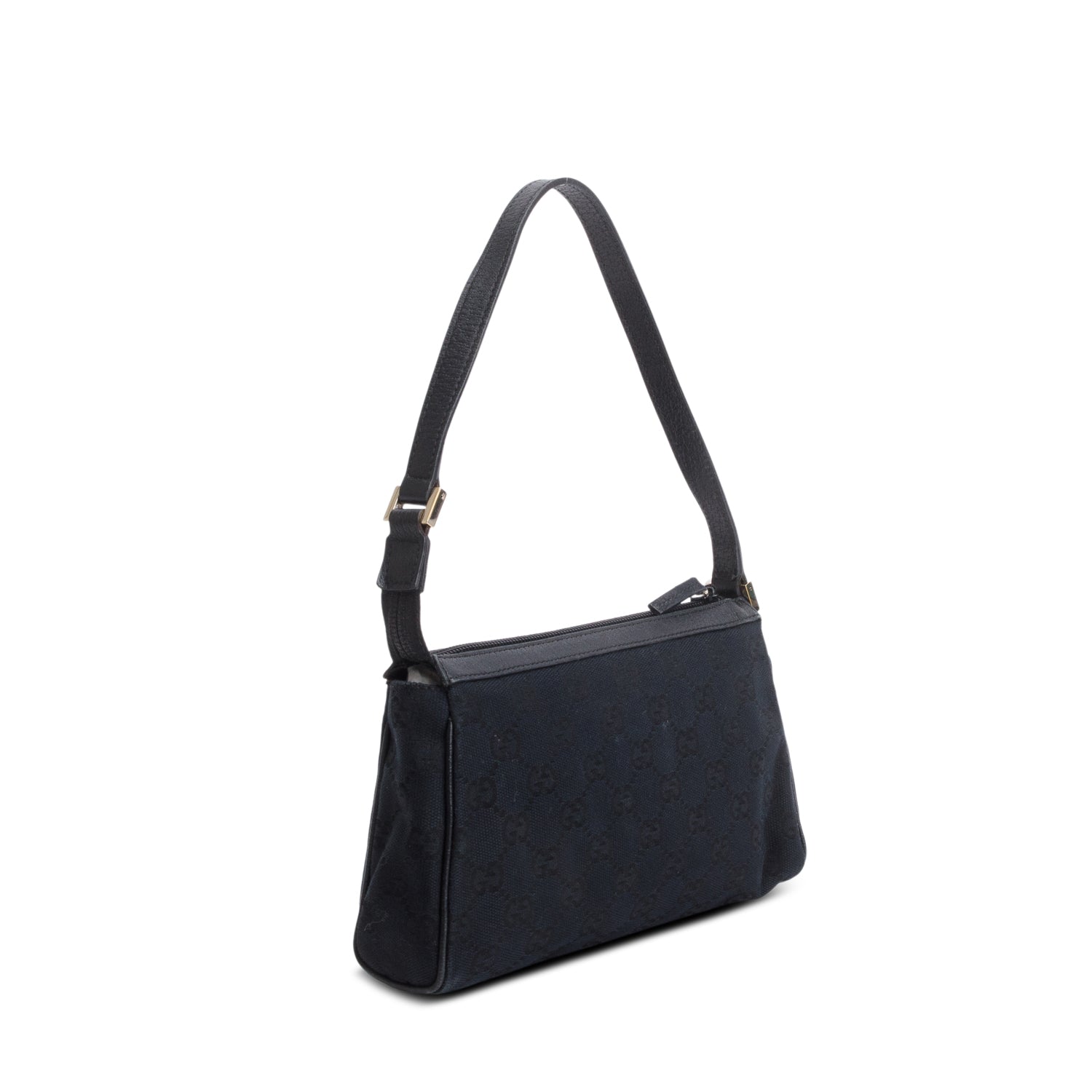 Gucci Black GG Canvas D Ring Abbey Pochette