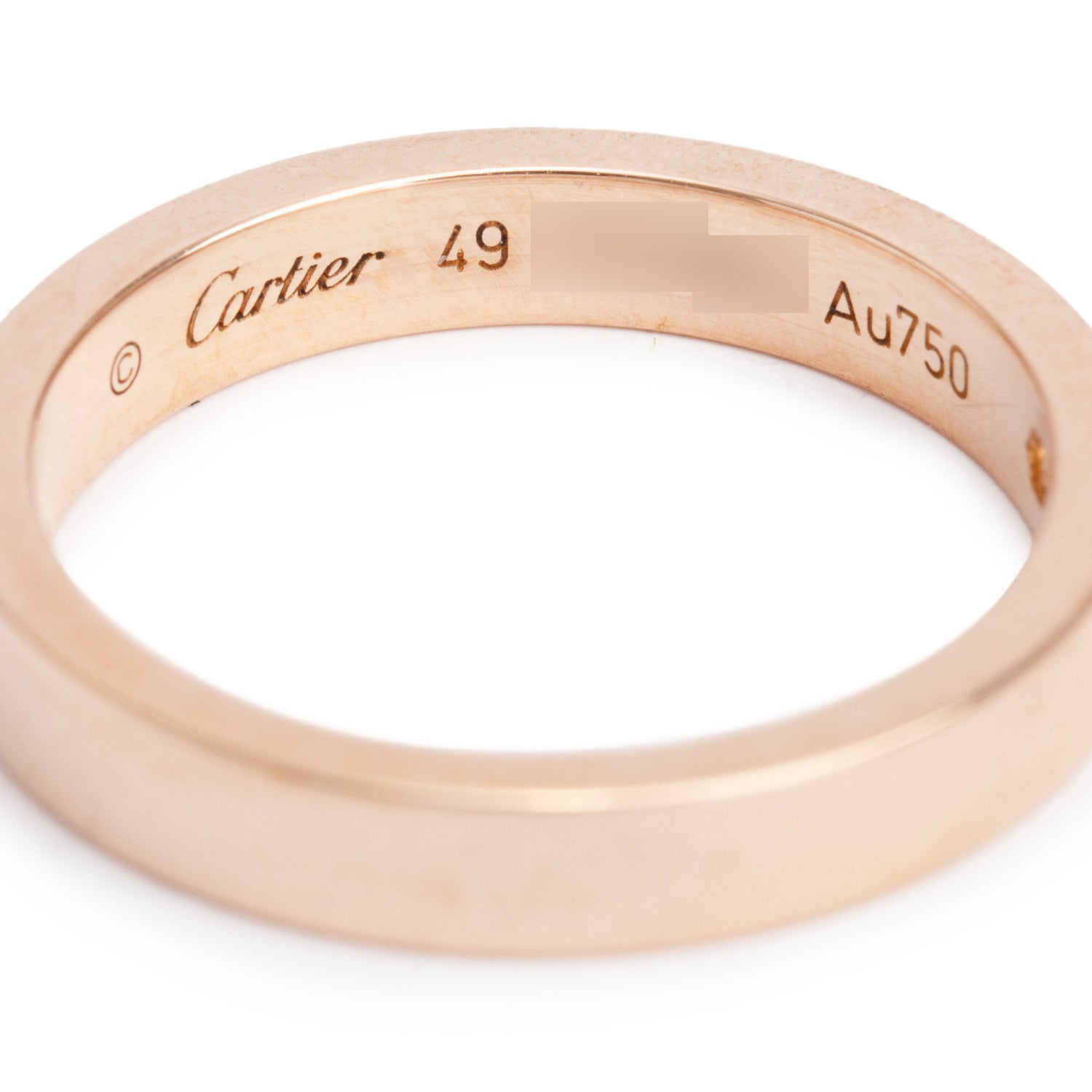 Cartier 18k Rose Gold 1 Diamond C de Cartier 3 MM Wedding Band Ring, Size 49 5 w/ Box & Certificate