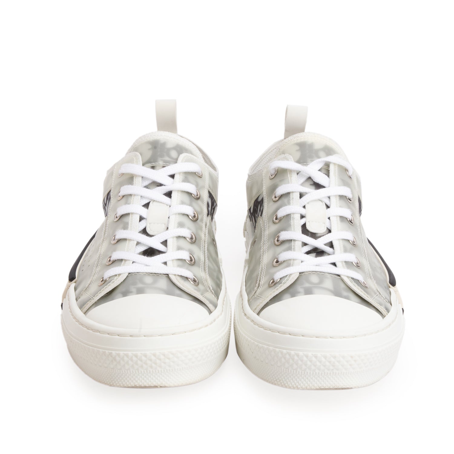 Christian Dior Black/White Oblique Transparent Canvas B23 Low Sneakers, Men's Size 43 w/ Box