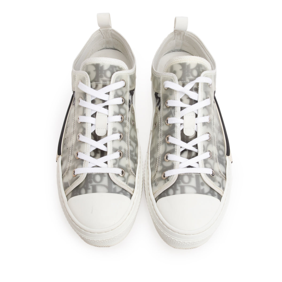 Christian Dior Black/White Oblique Transparent Canvas B23 Low