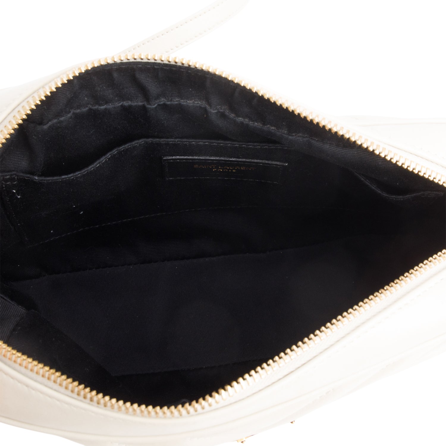 Saint Laurent 2023 Cream Quilted Leather Lou Camera Bag