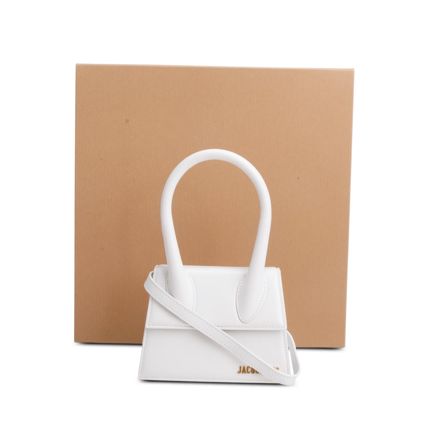 Jacquemus White Smooth Calfskin Le Chiquito Moyen w/ Box & Strap