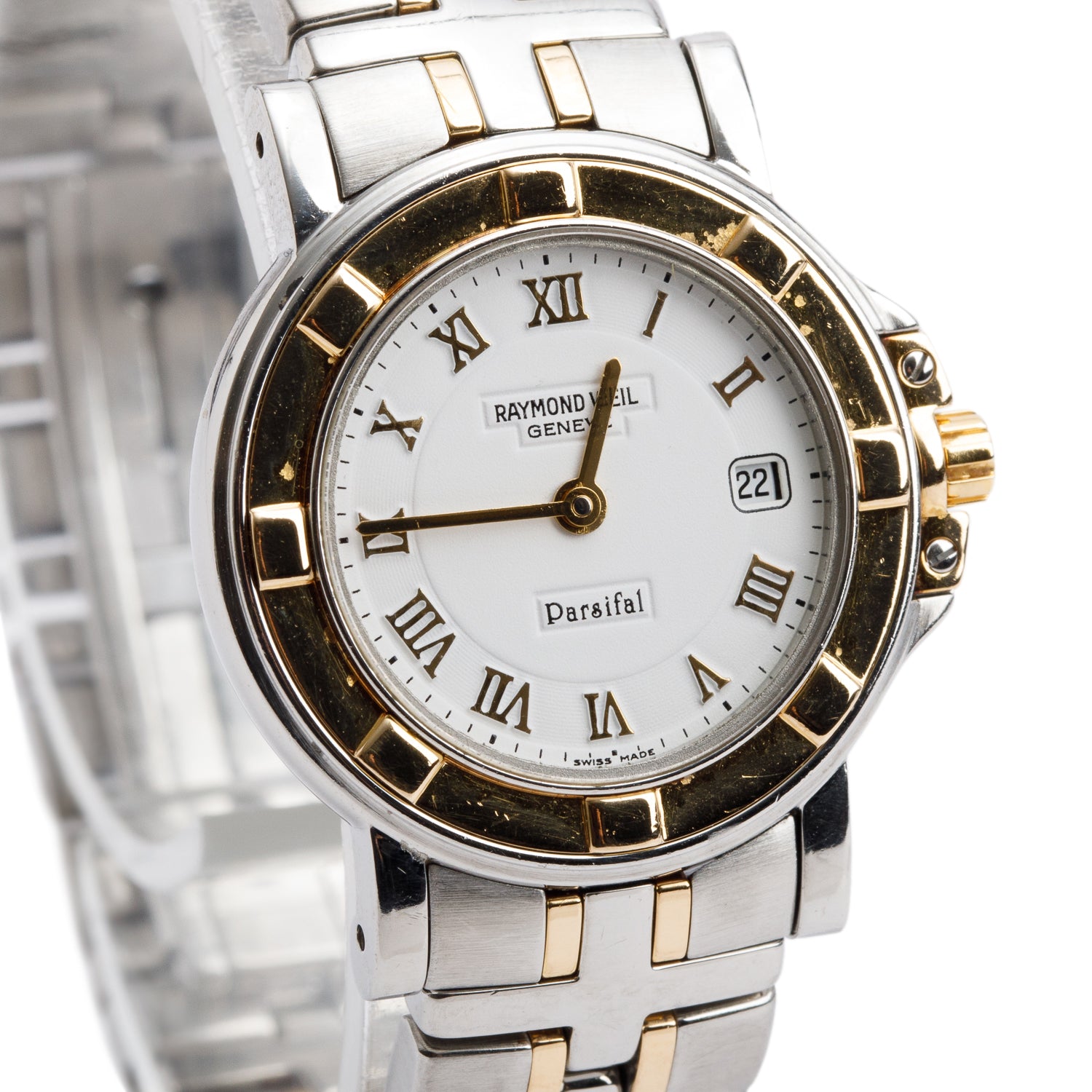 Raymond Weil Two-Tone Stainless Steel Parsifal 27 MM Quartz Watch White Dial 9430