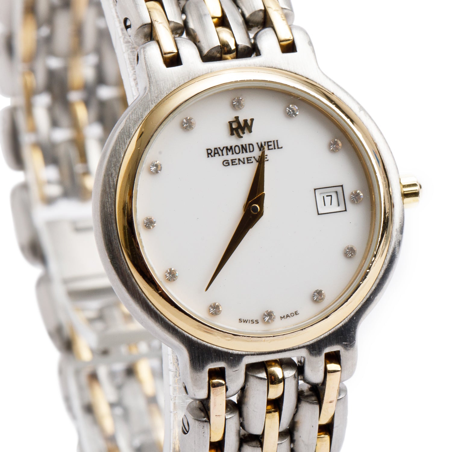 Raymond Weil Two-Tone Stainless Steel Tango 28 MM Watch White Dial 5363