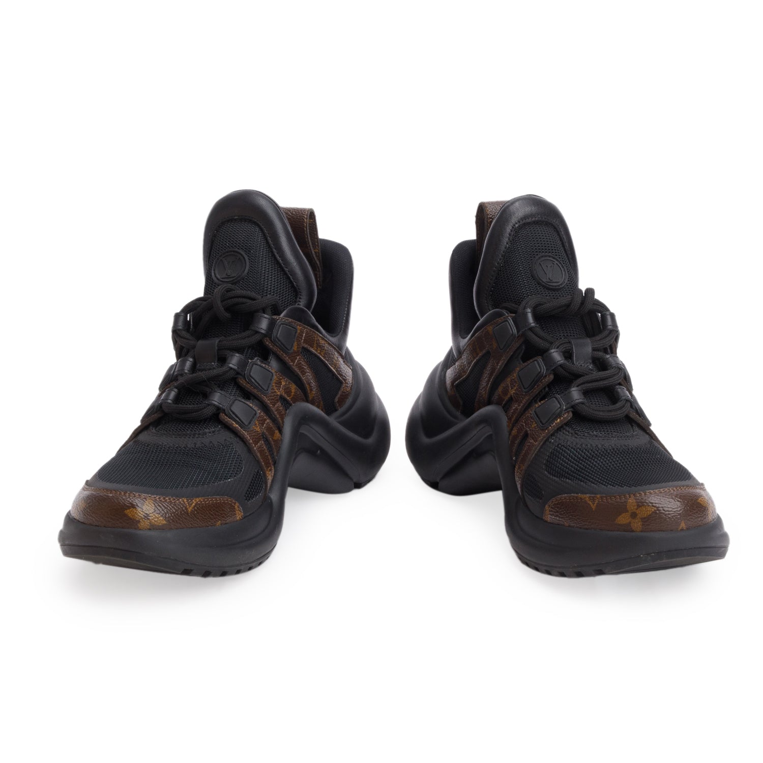 Louis Vuitton Monogram Trim Black LV Archlight Sneakers, Size 38 w/ Box
