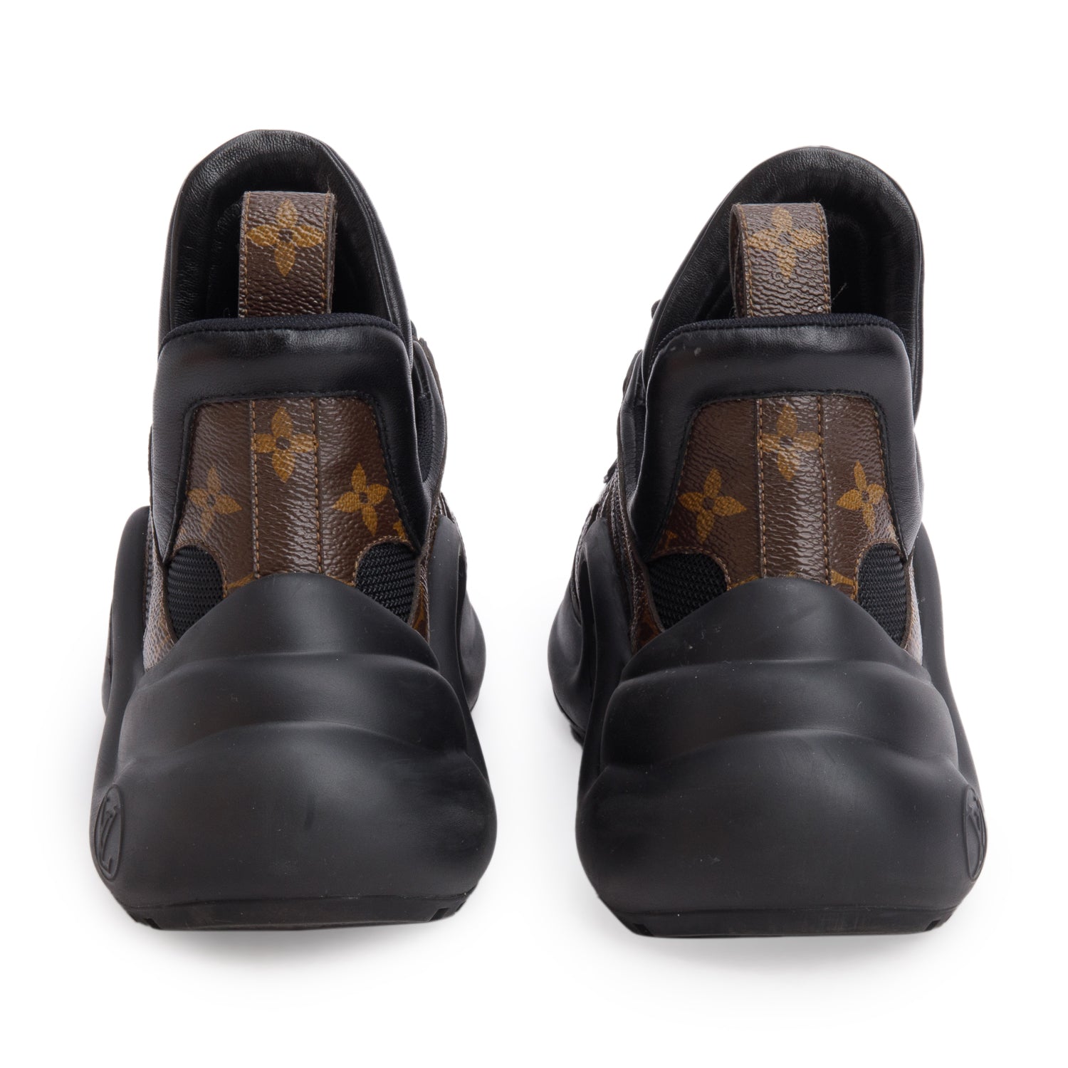 Louis Vuitton Monogram Trim Black LV Archlight Sneakers, Size 38 w/ Box