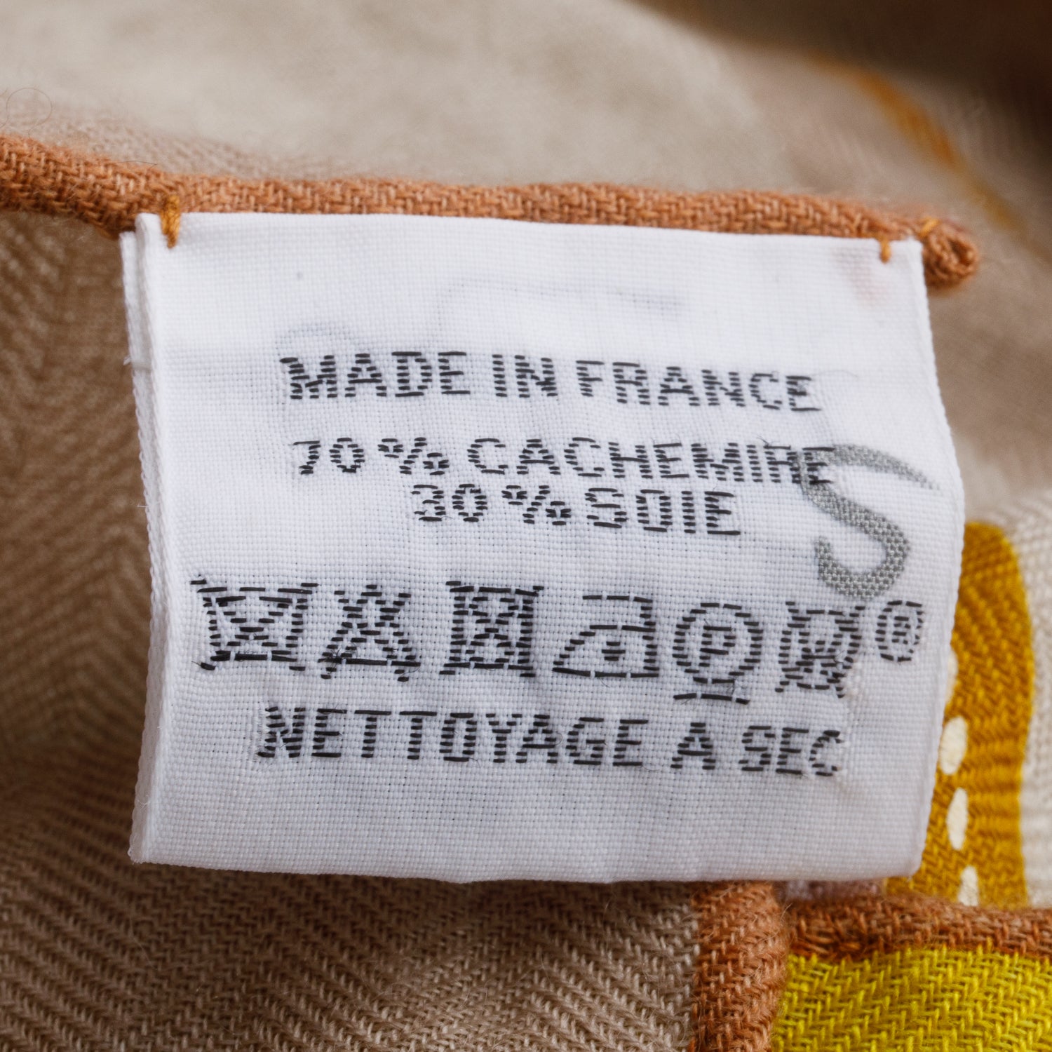 Hermes Beige Multicolor 'Brides de Gala' Cashmere Silk Shawl 140