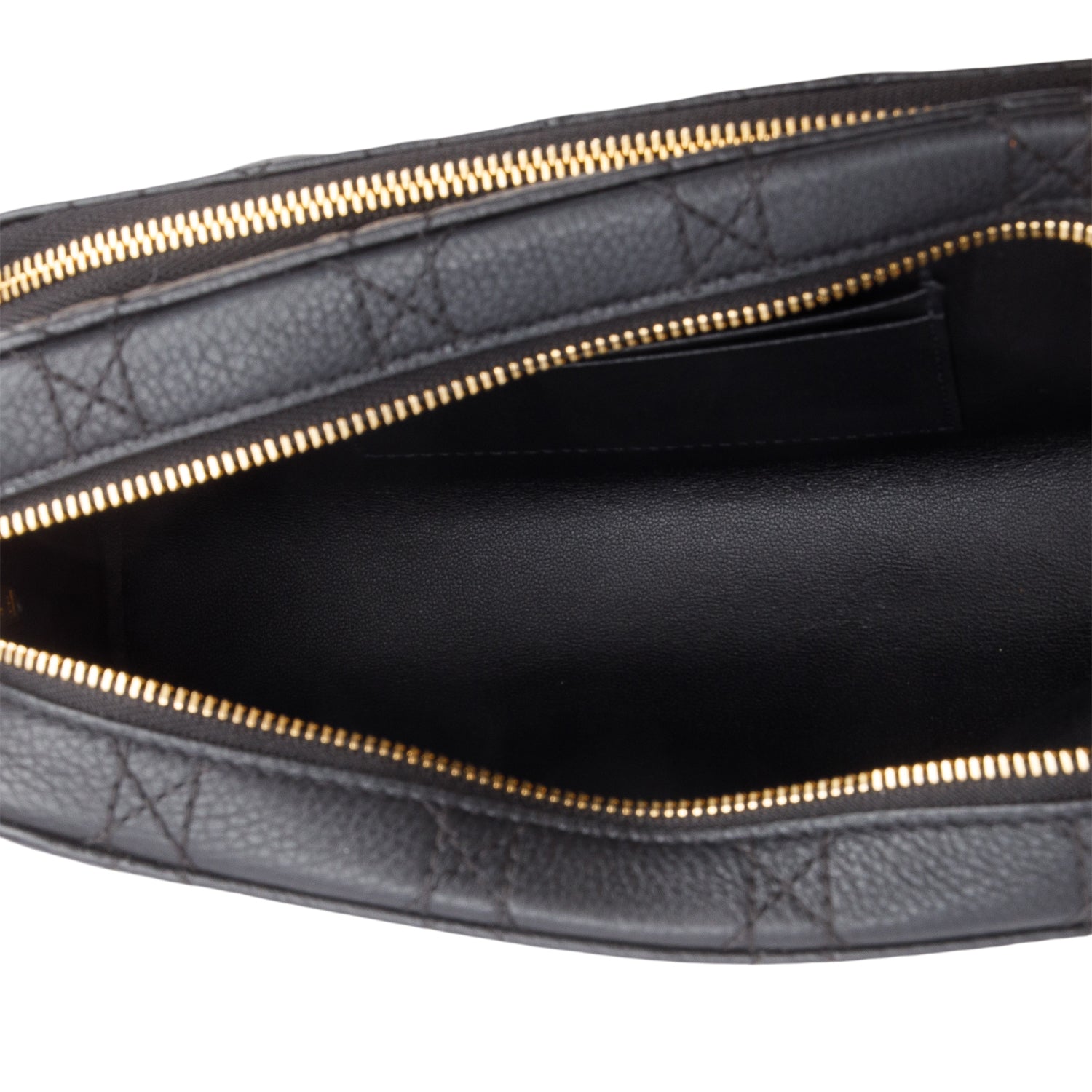 Christian Dior 2021 Black Supple Calfskin Caro Double Pouch w/ Strap