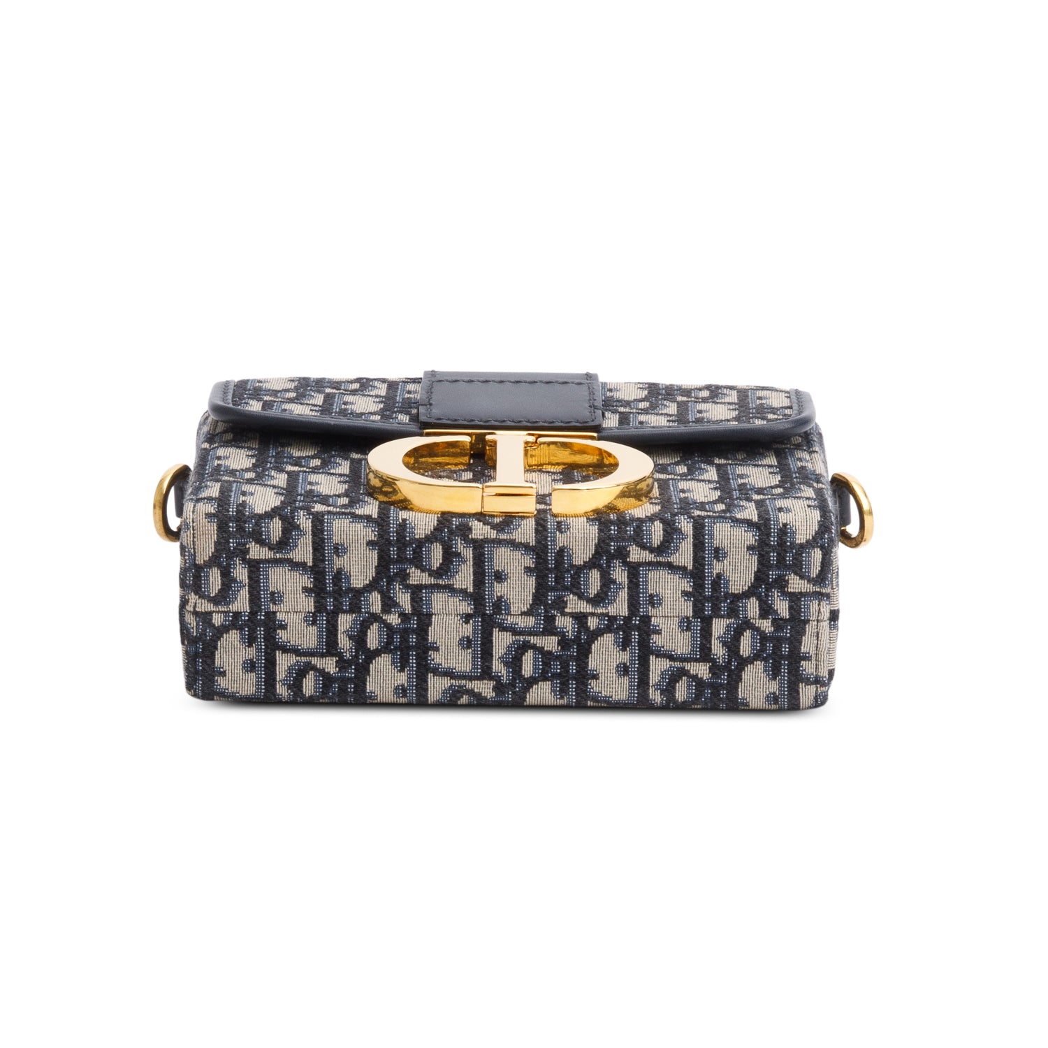 Christian Dior Blue Oblique 30 Montaigne Box Bag w/ Strap & Authenticity Card