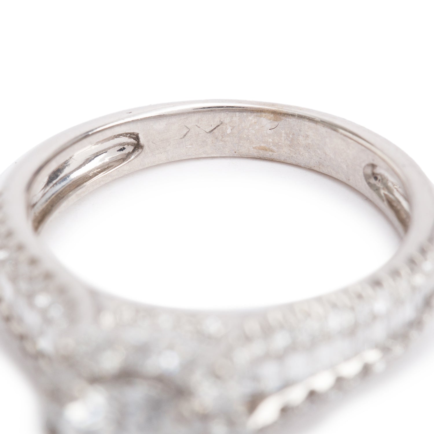 14k White Gold 2.23 tcw. Diamond Halo Top Engagement Ring, Size 6.5