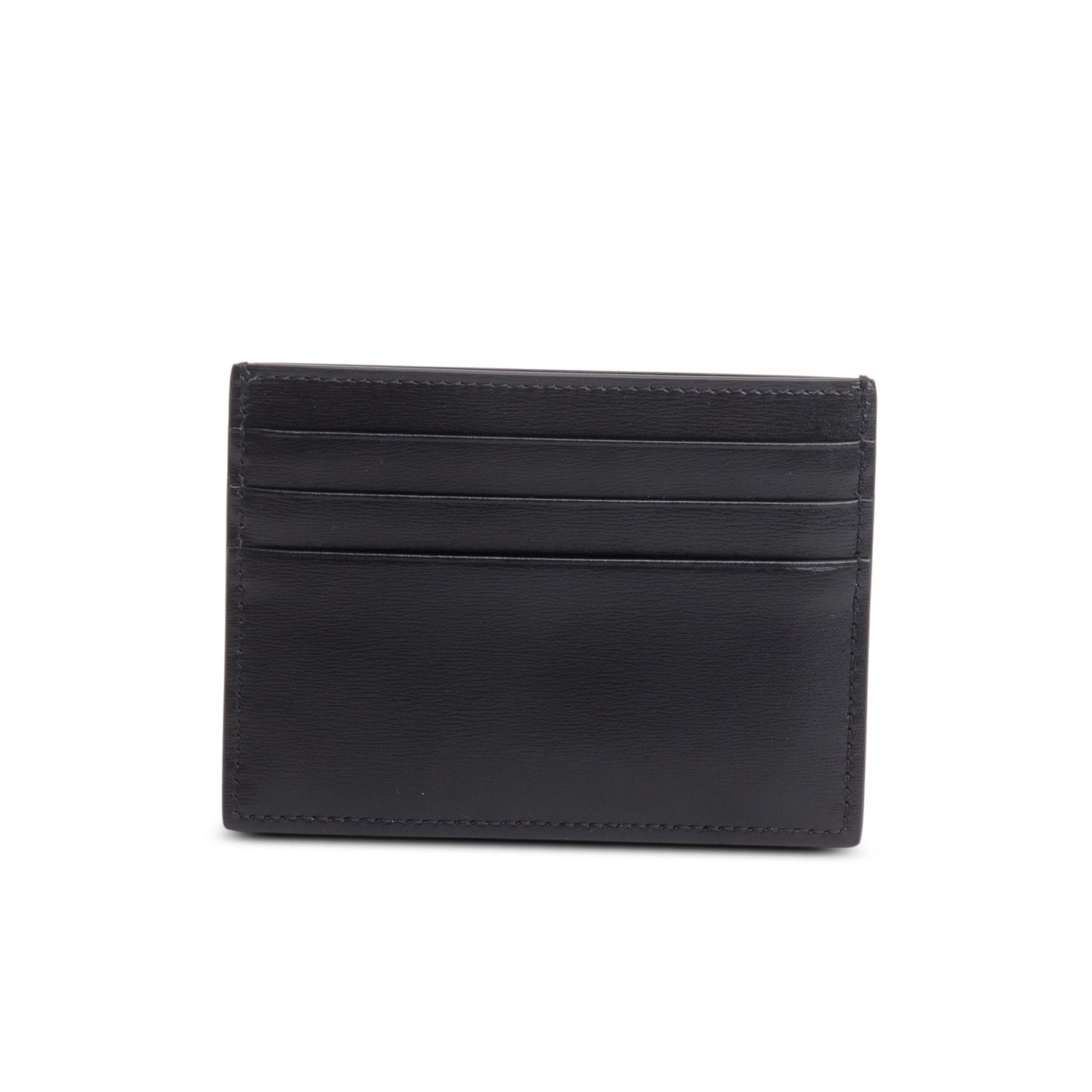 Celine 2024 Black Leather Triomphe Logo Card Holder